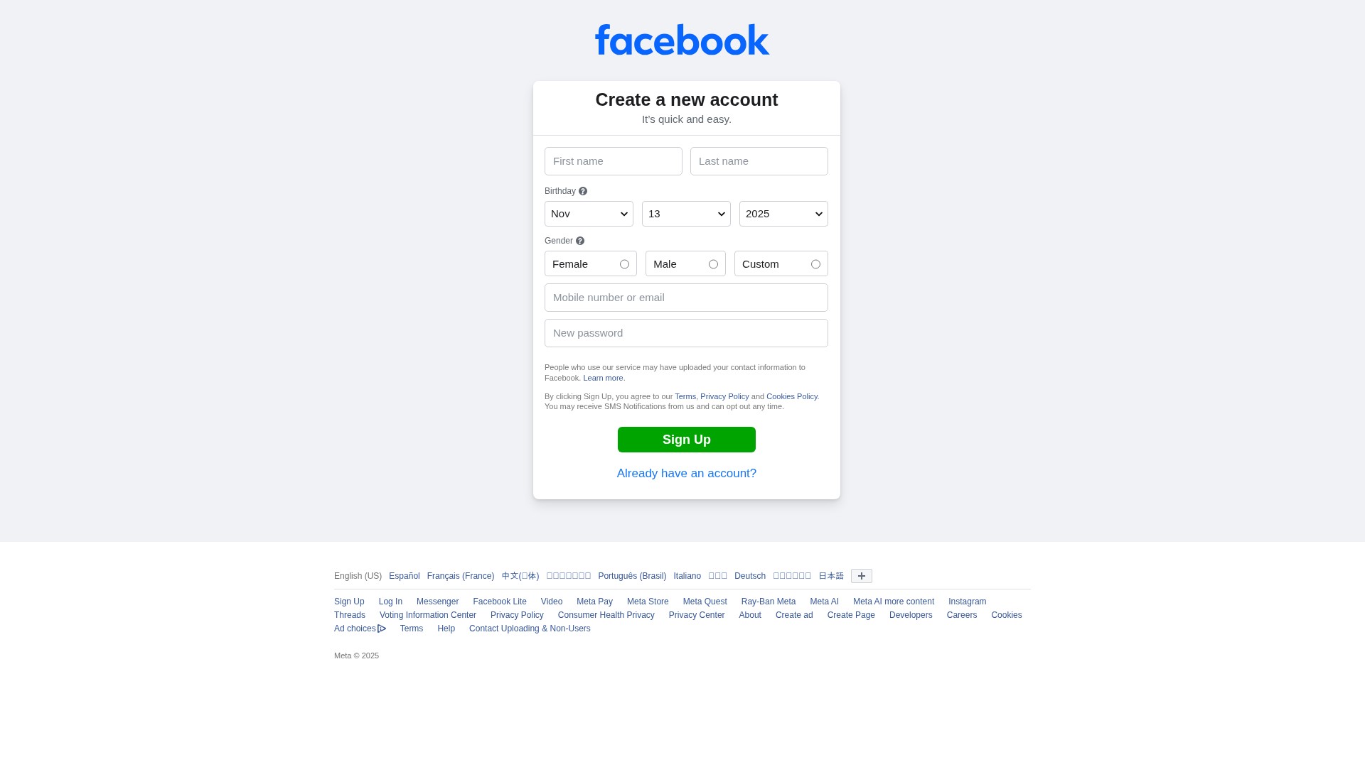 Landing Page