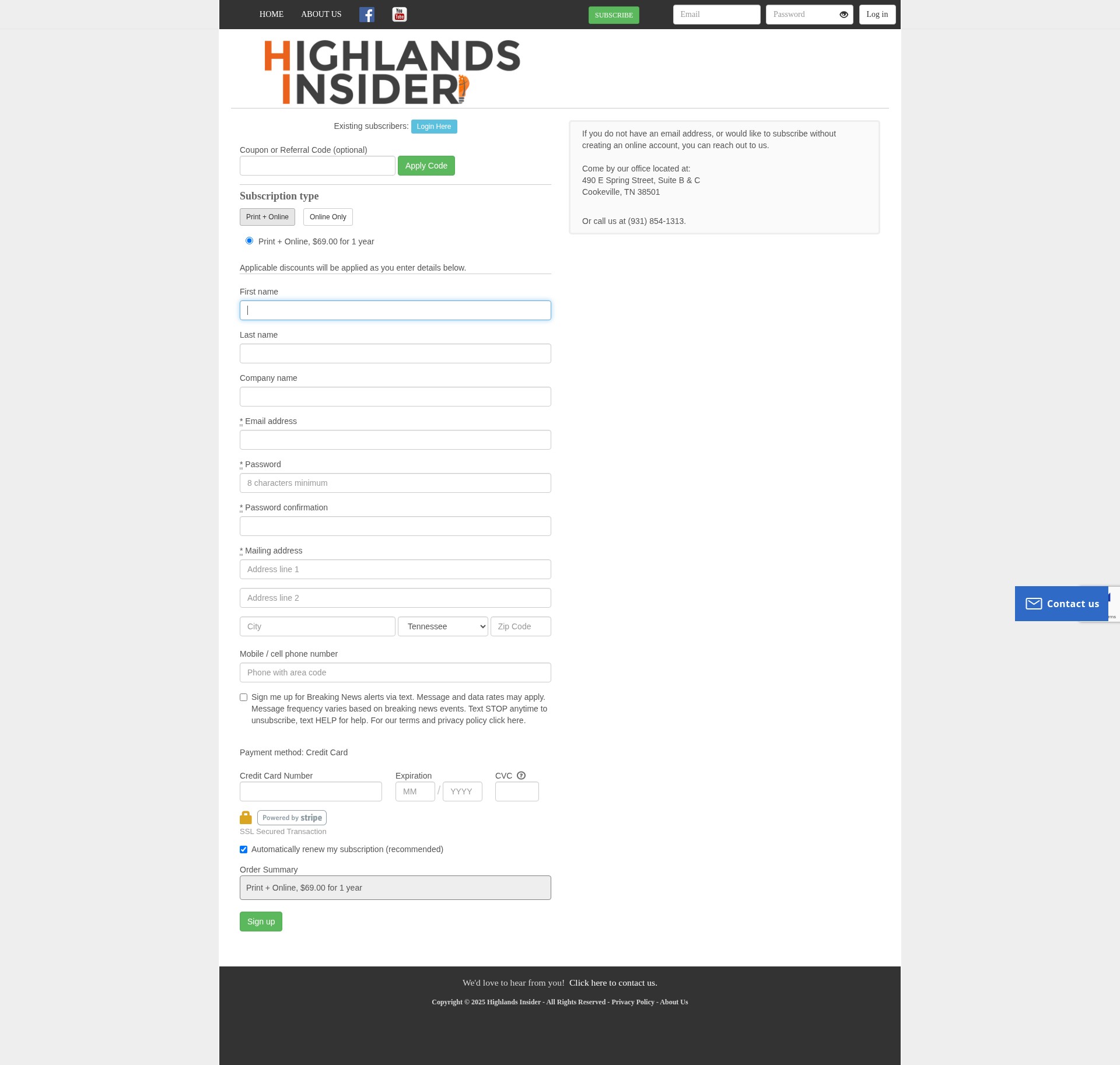 Landing Page