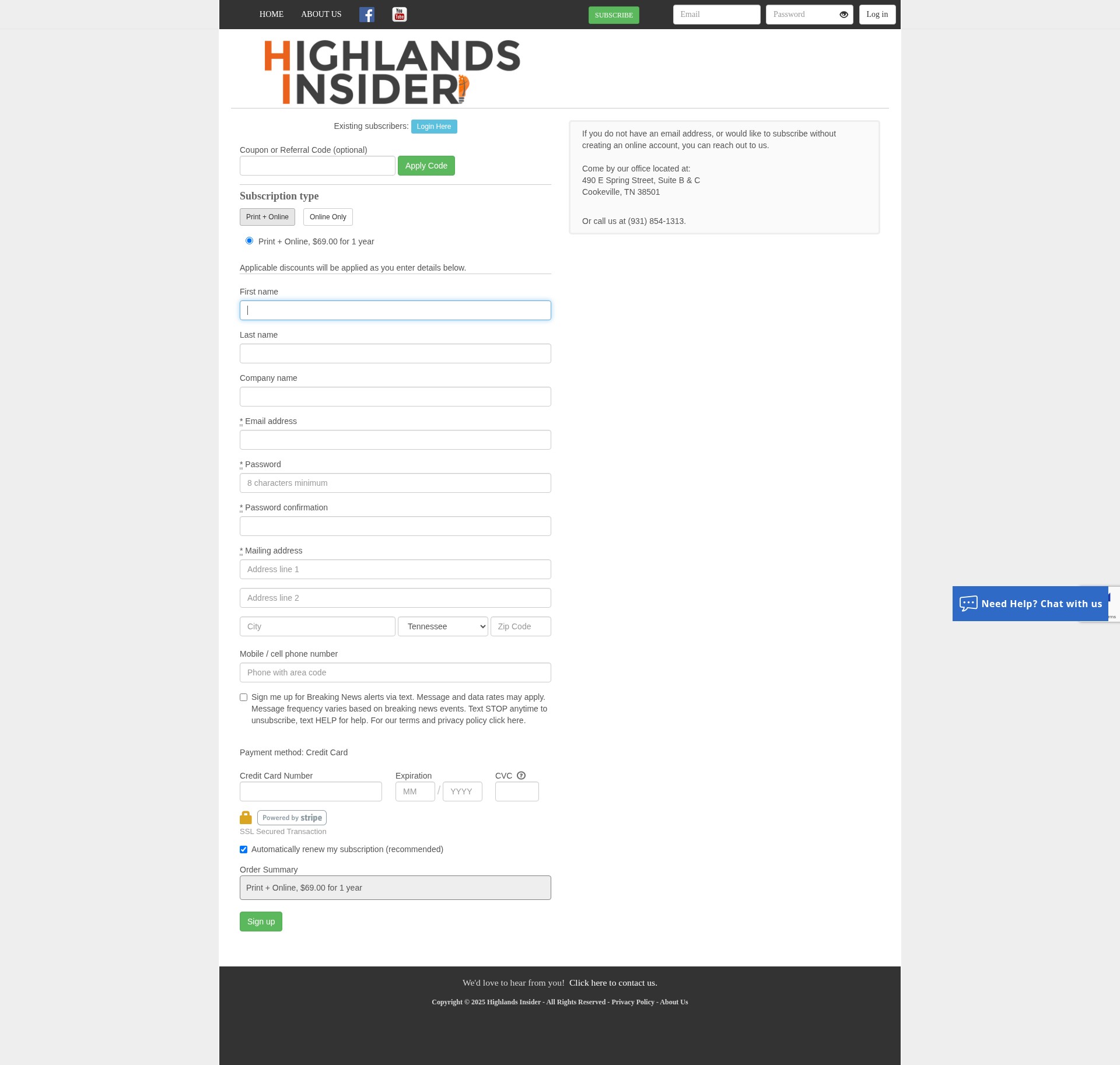 Landing Page