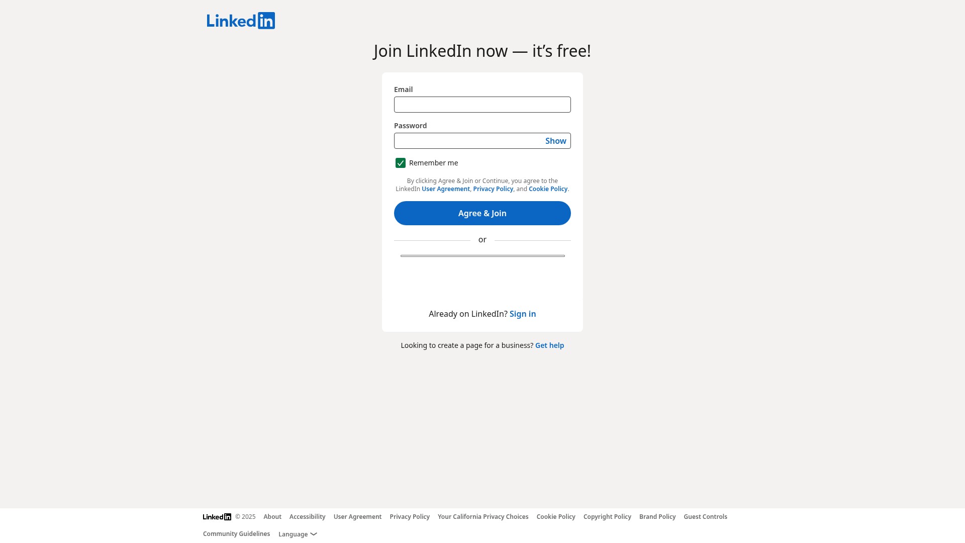 Landing Page