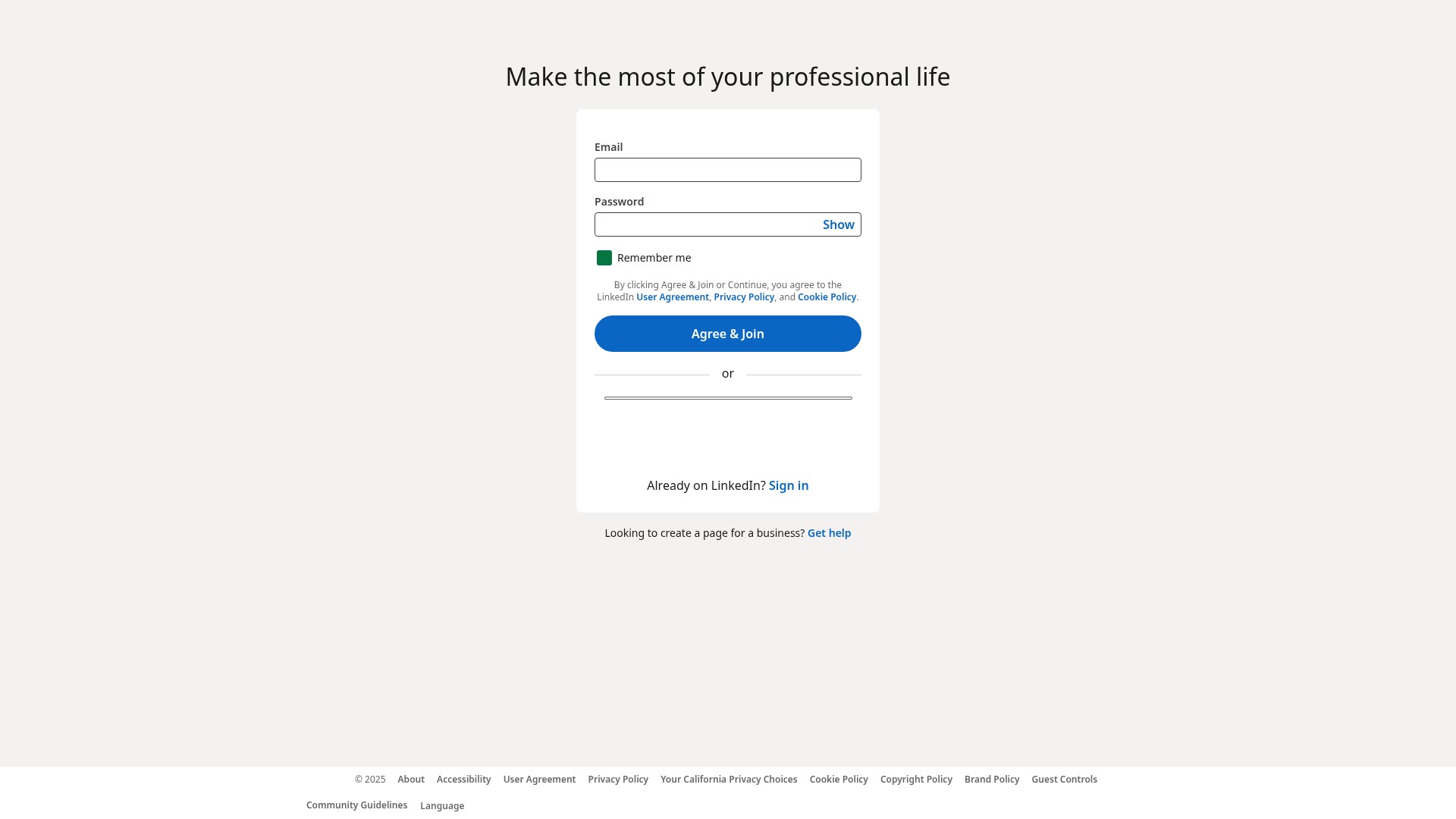 Landing Page
