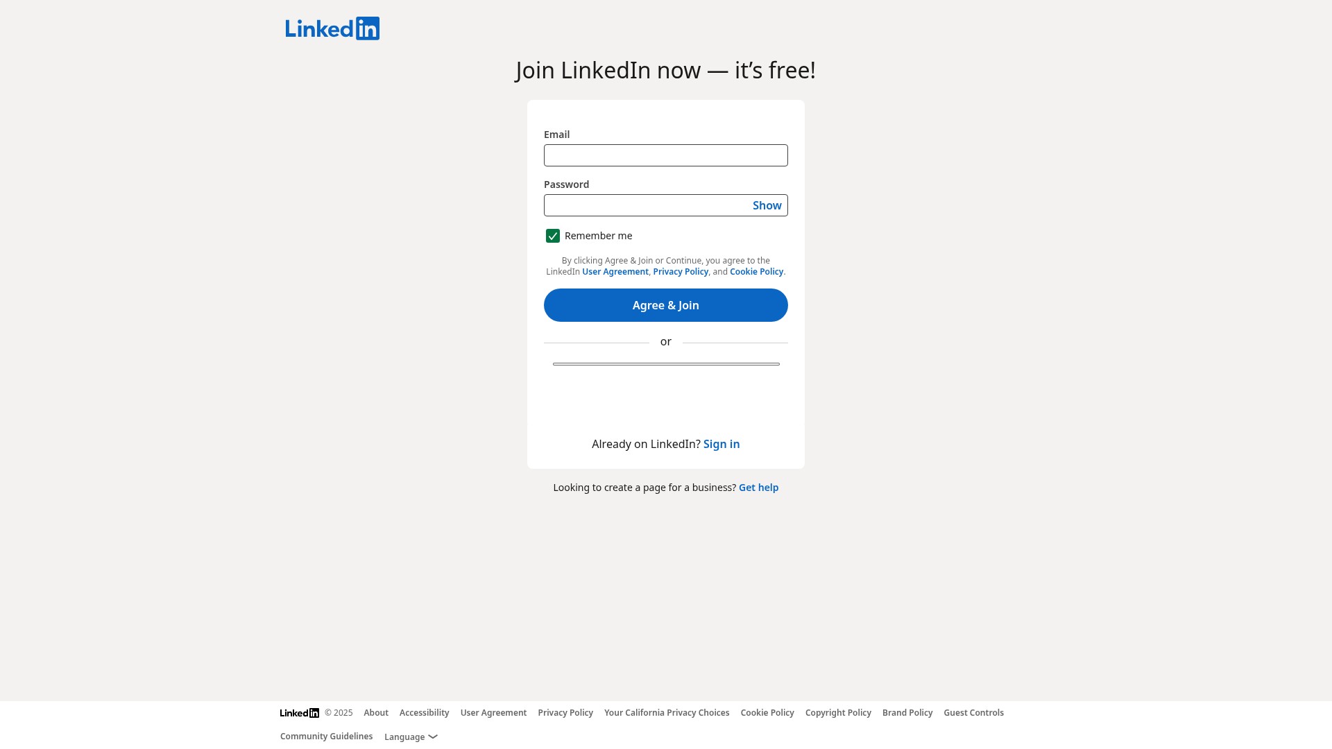 Landing Page