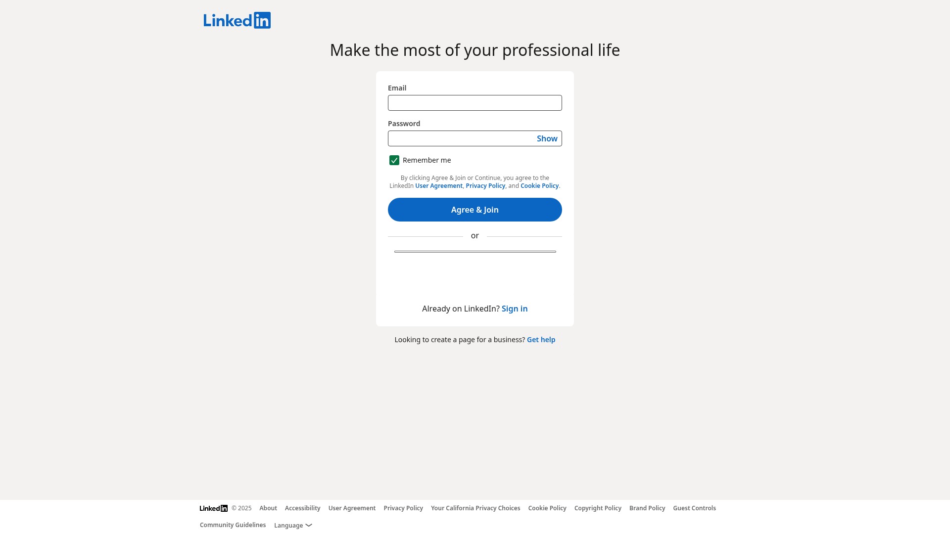 Landing Page