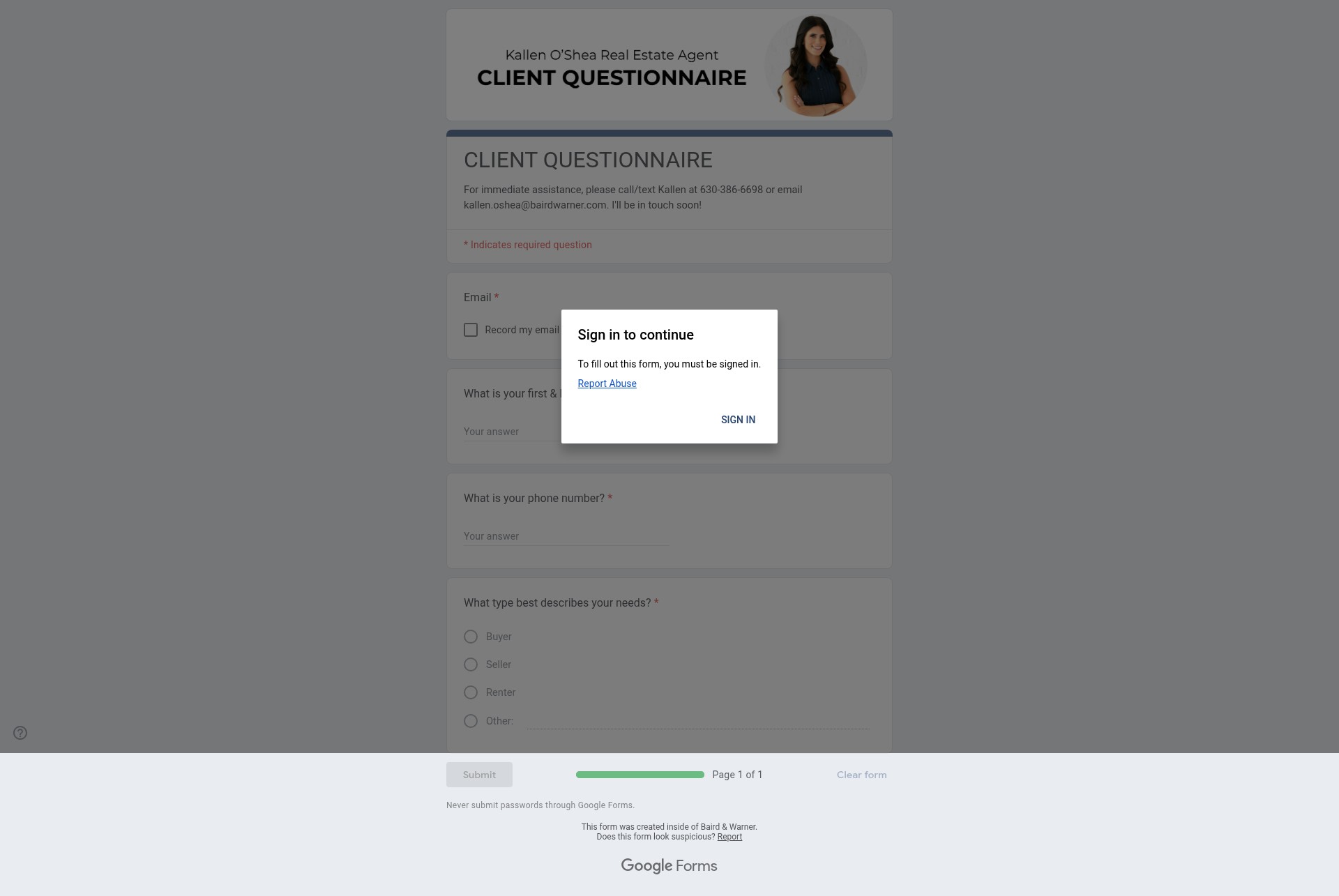 Landing Page