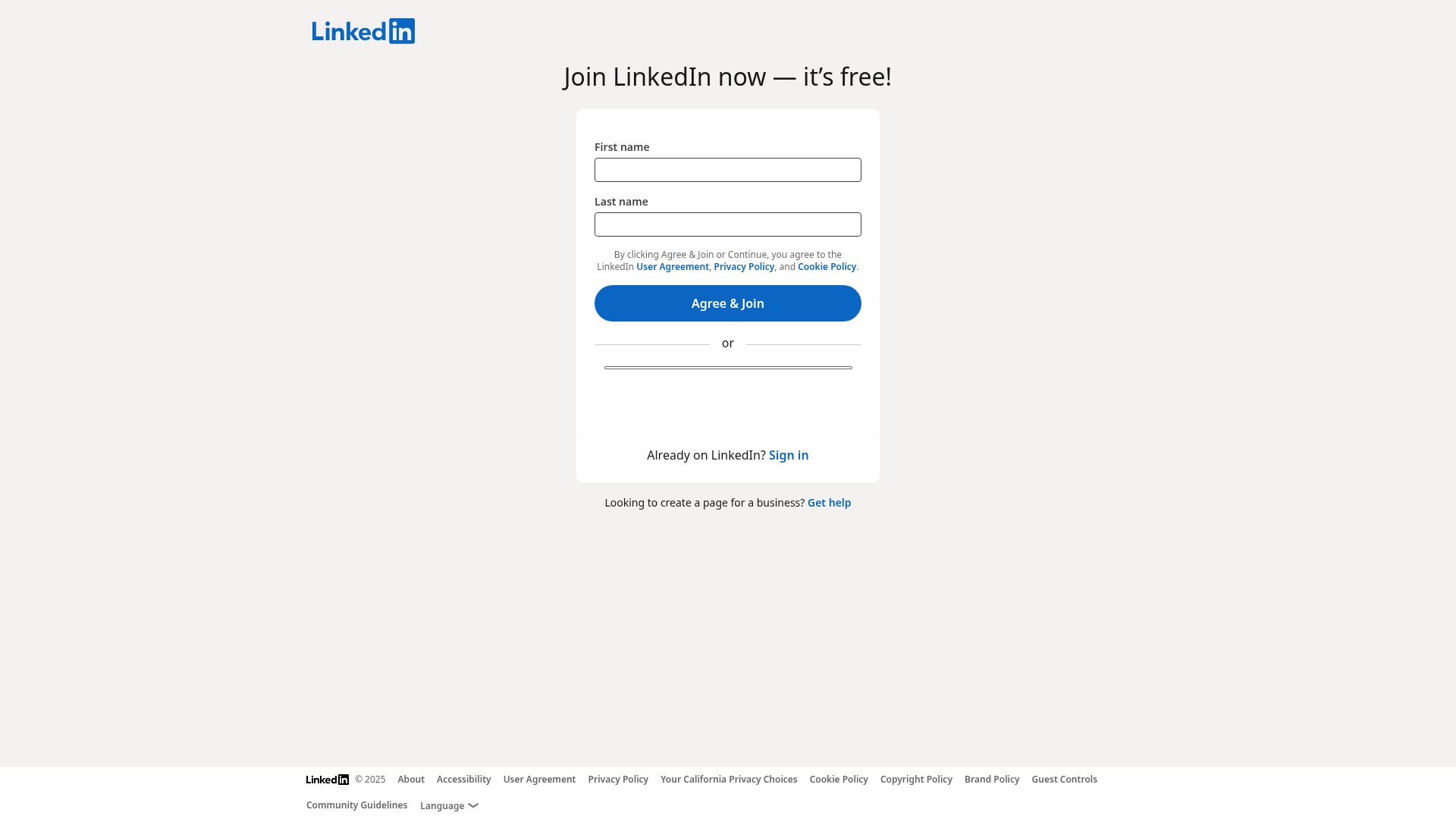 Landing Page