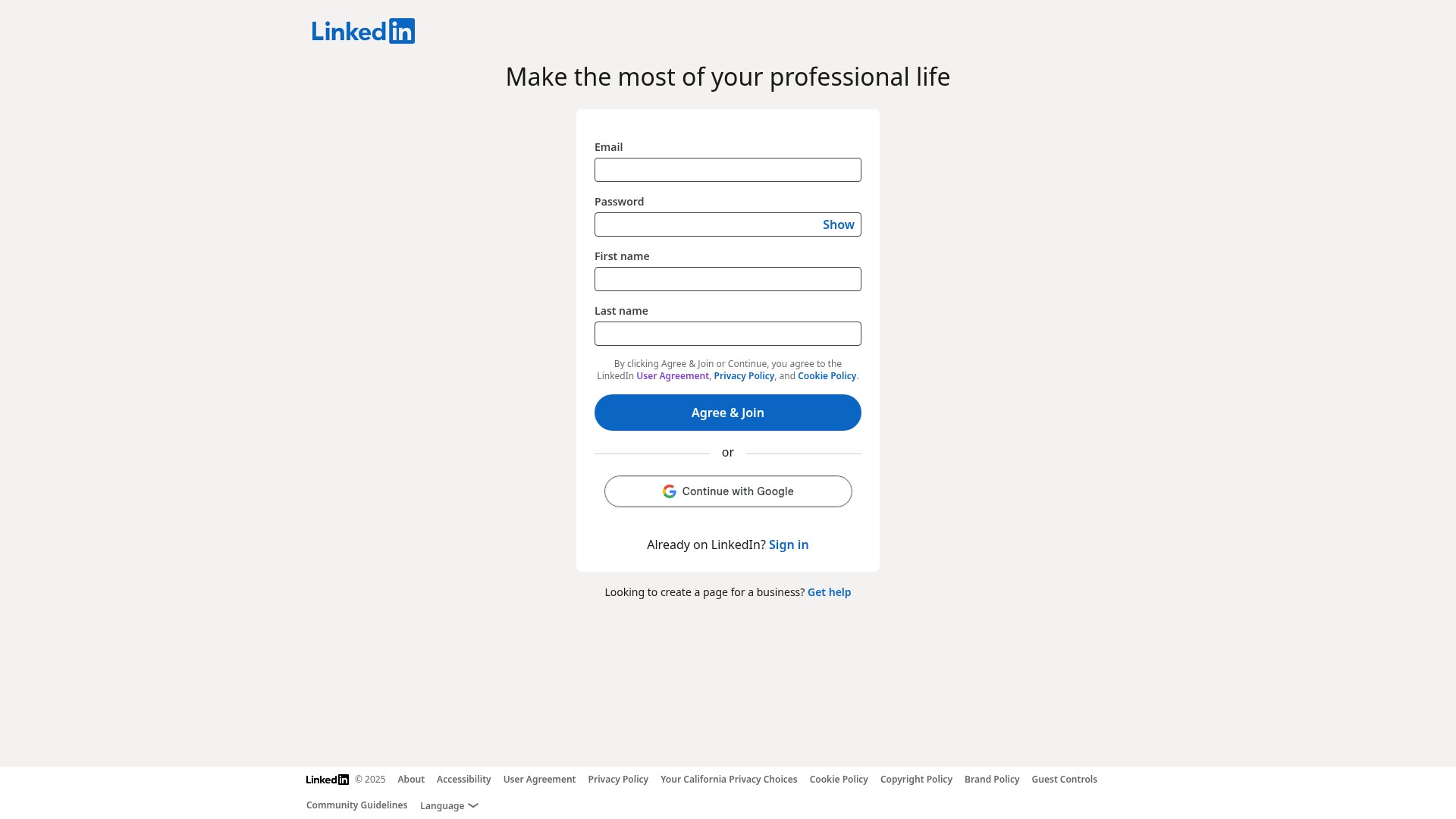 Landing Page