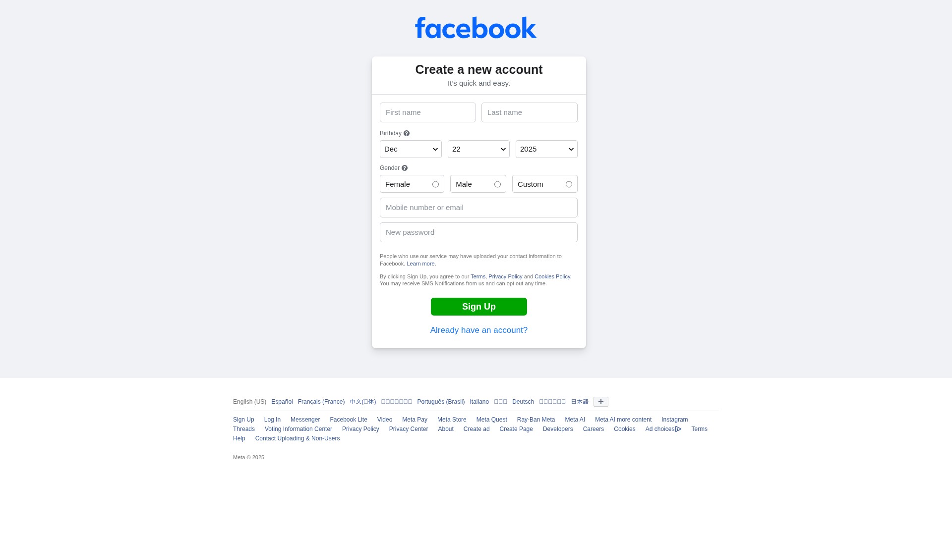 Landing Page