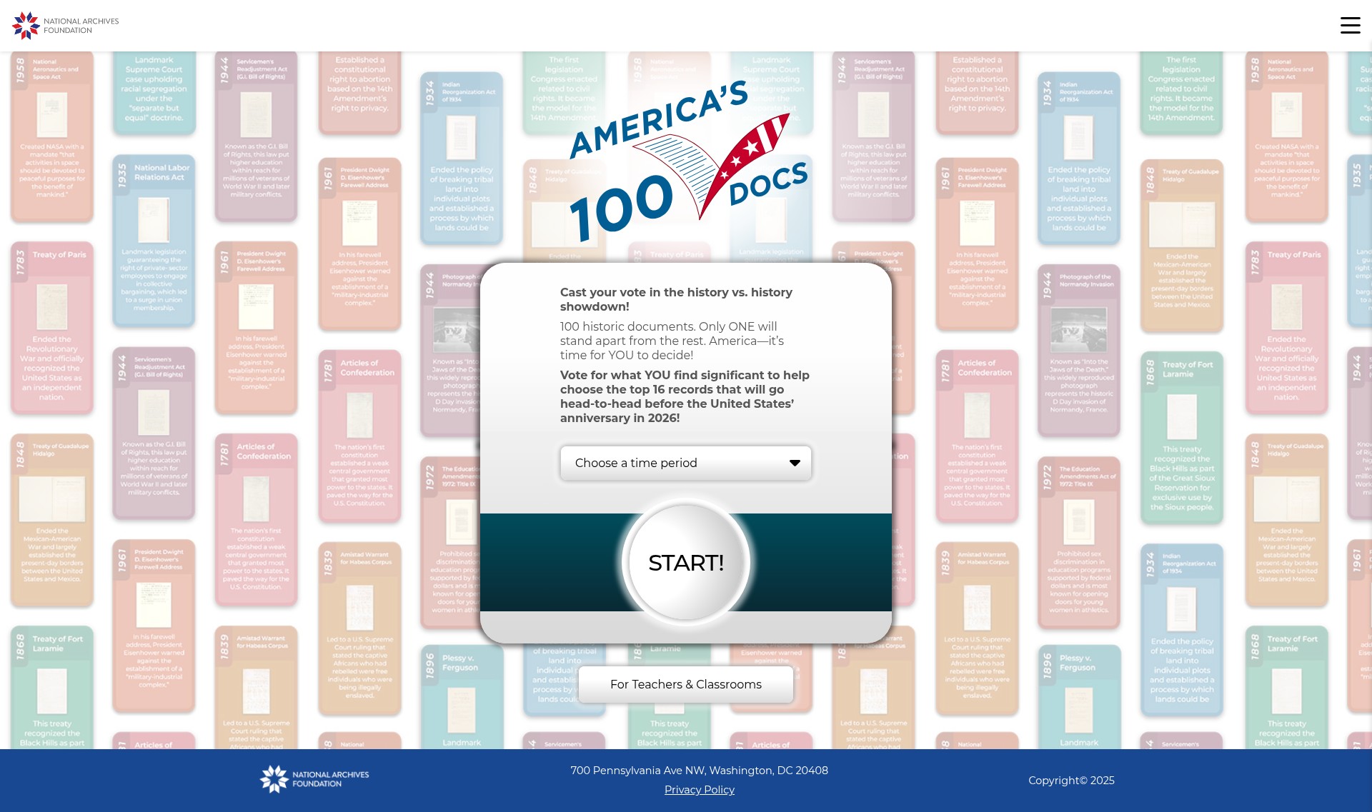 Screenshot of 100docs.vote