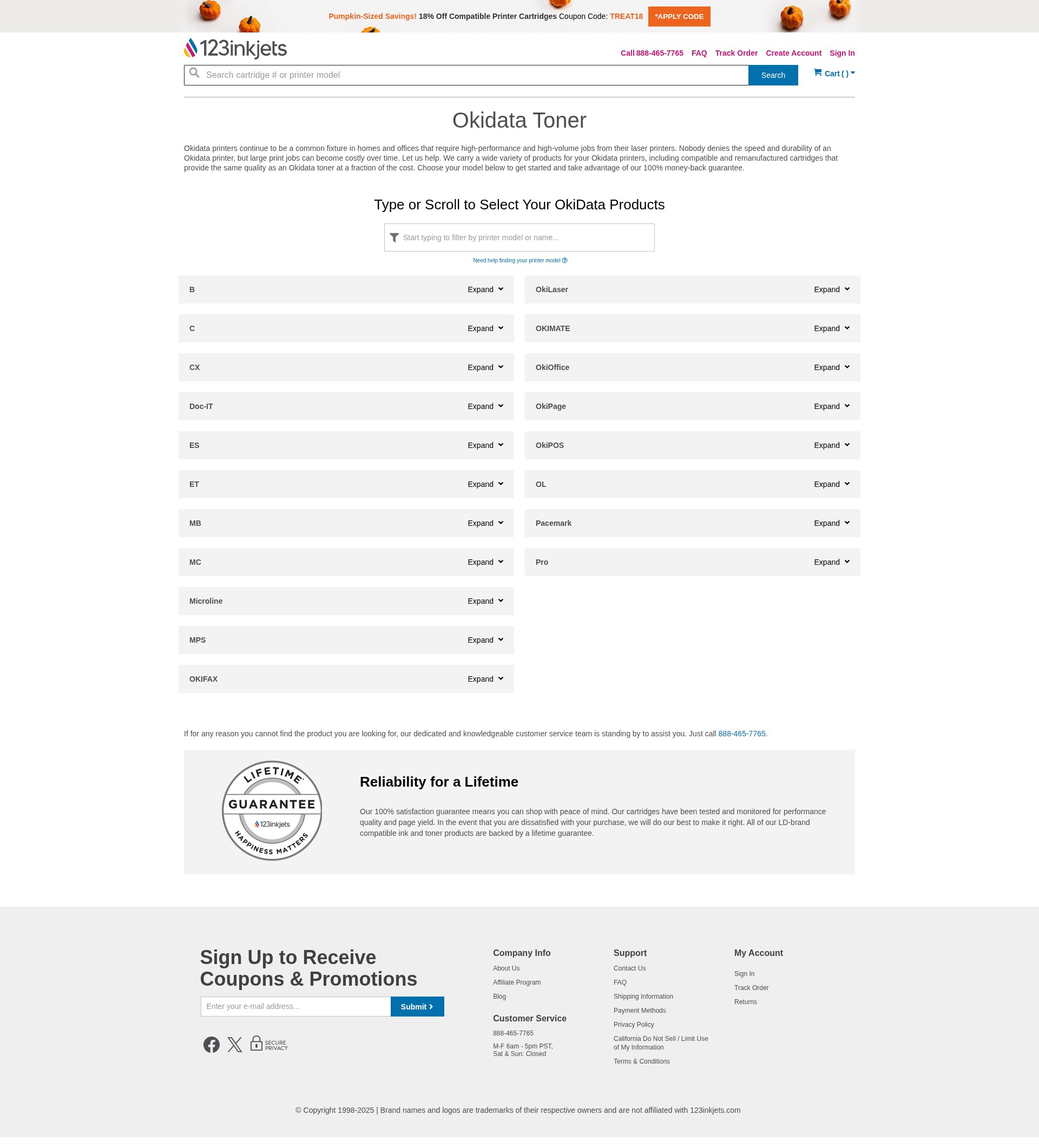 Screenshot of 123inkjets.com