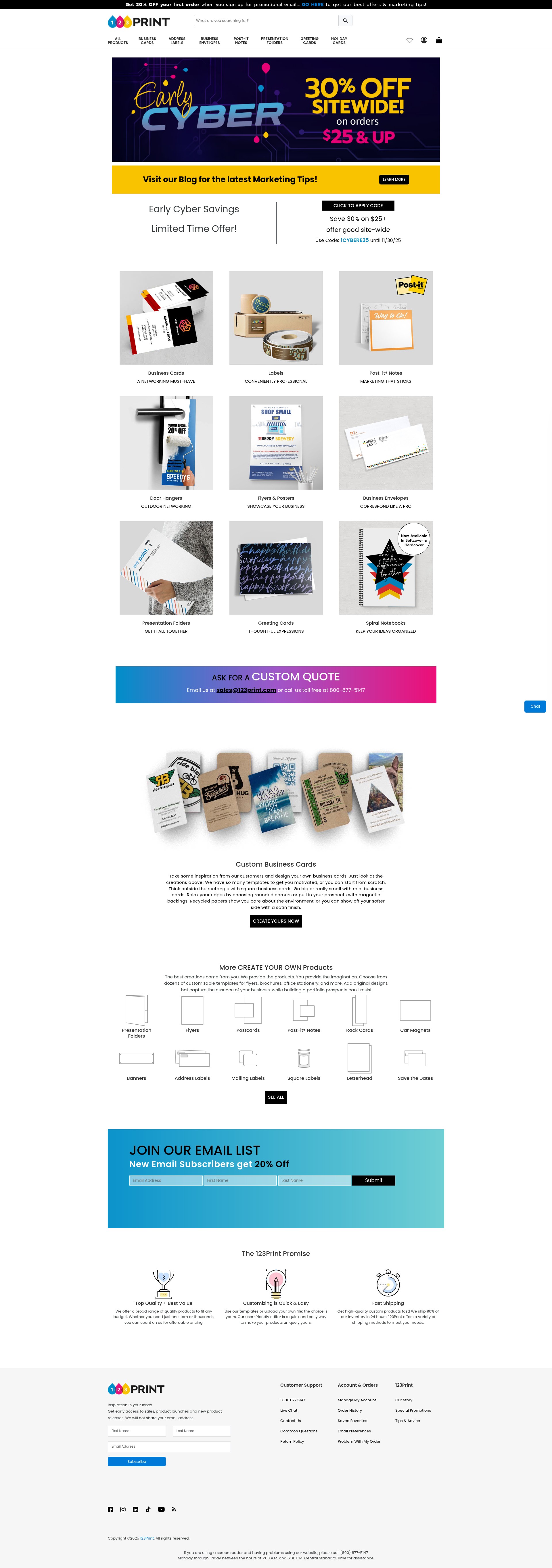 Screenshot of 123print.com