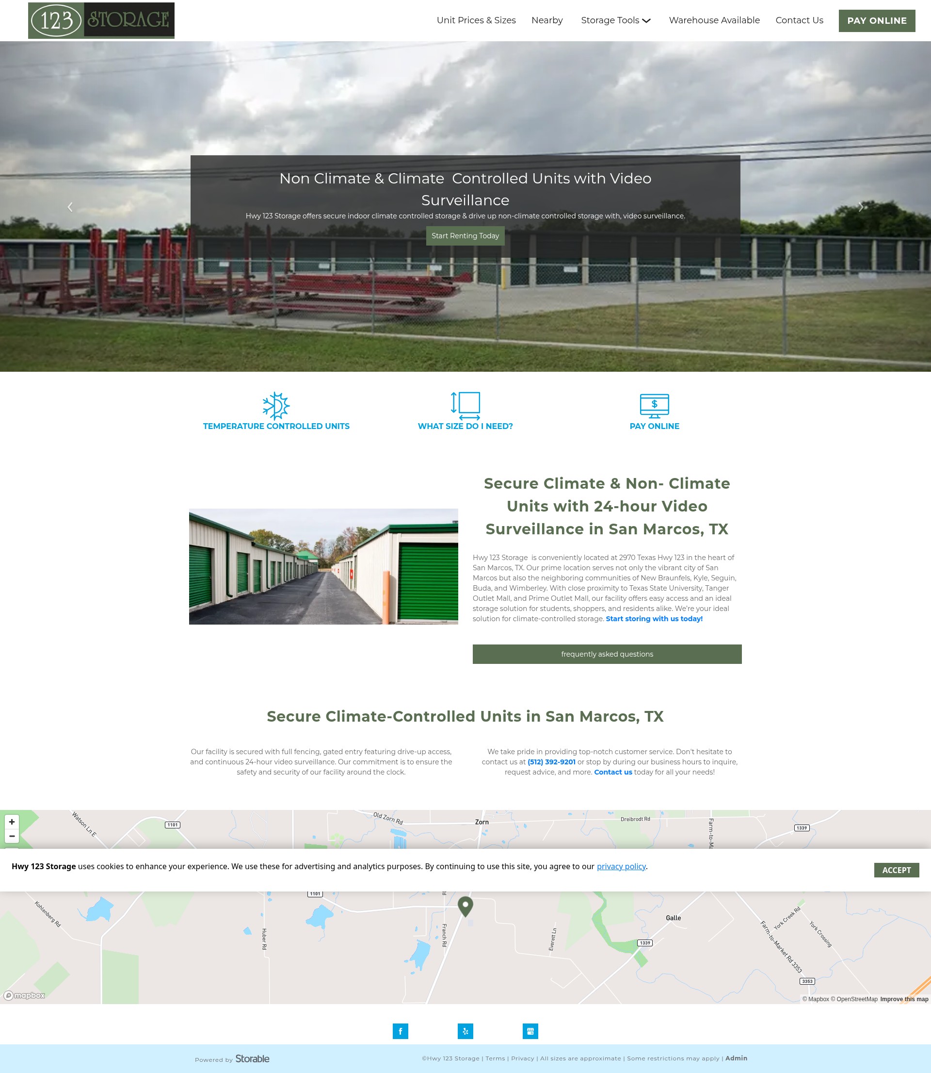 Screenshot of 123storagesanmarcos.com