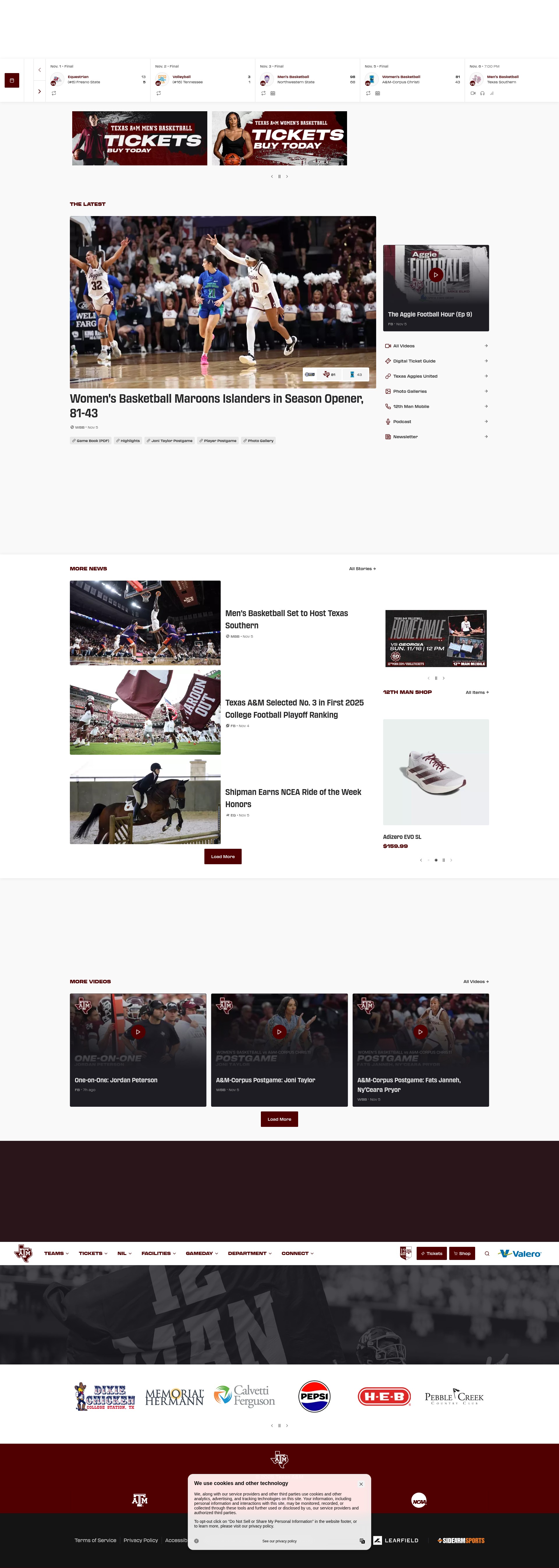 Screenshot of 12thman.com