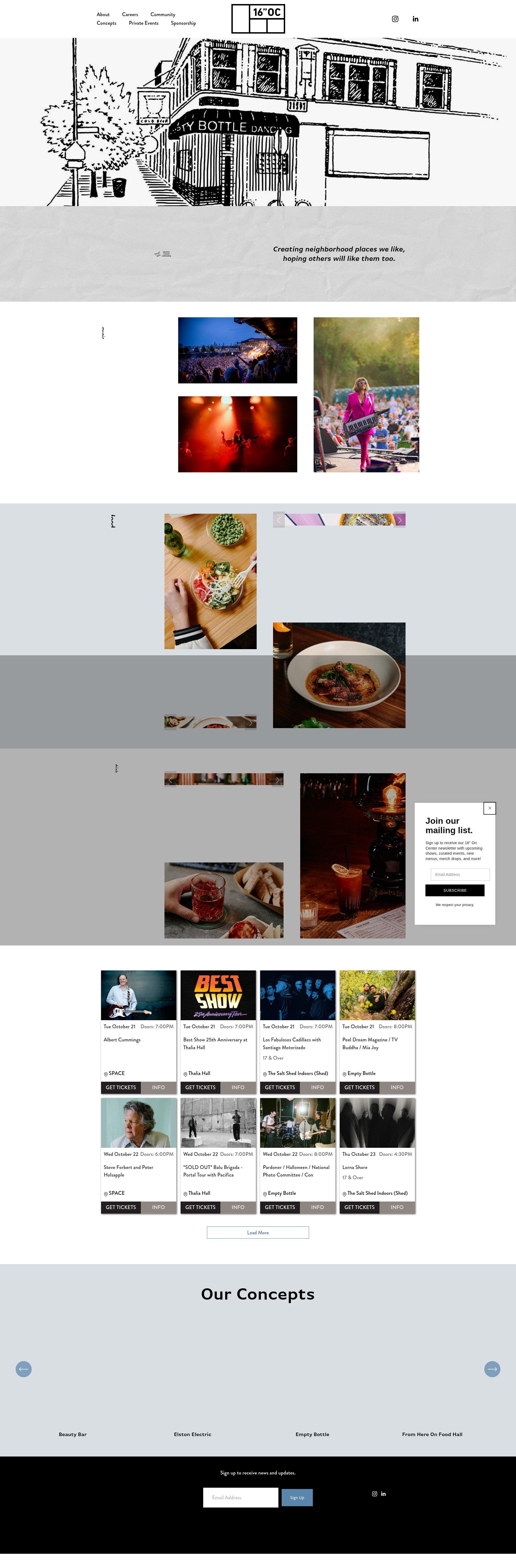 Screenshot of 16oncenterchicago.com