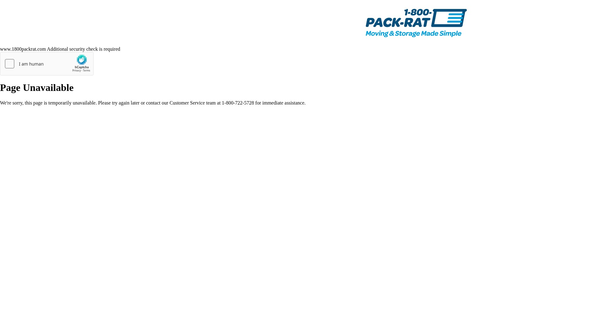 Screenshot of 1800packrat.com