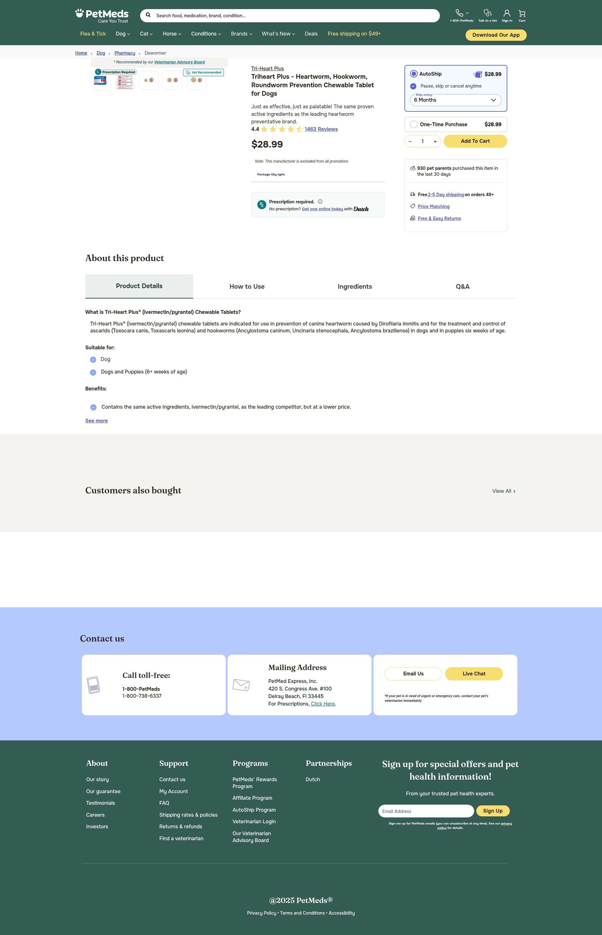 Screenshot of 1800petmeds.com