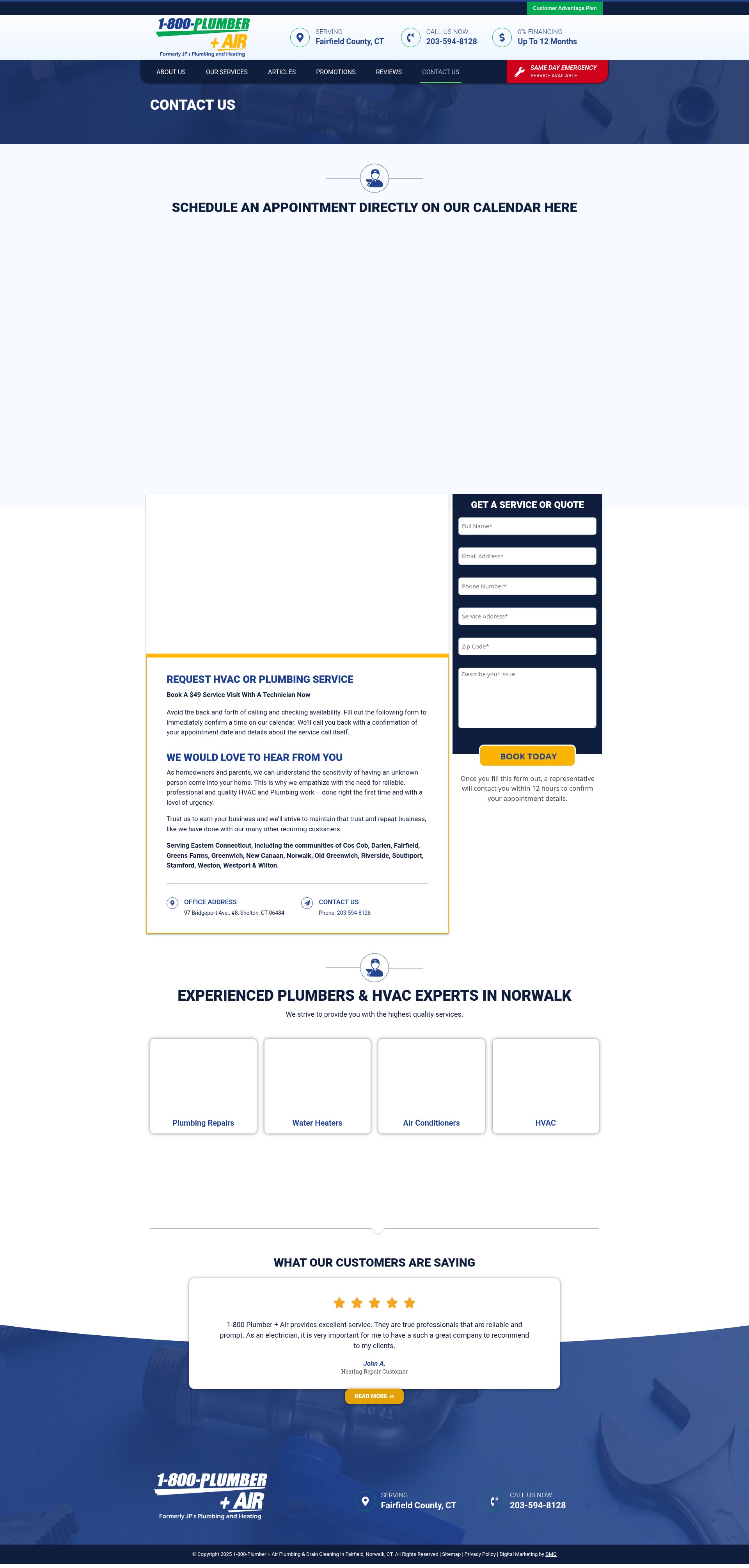 Screenshot of 1800plumberofct.com