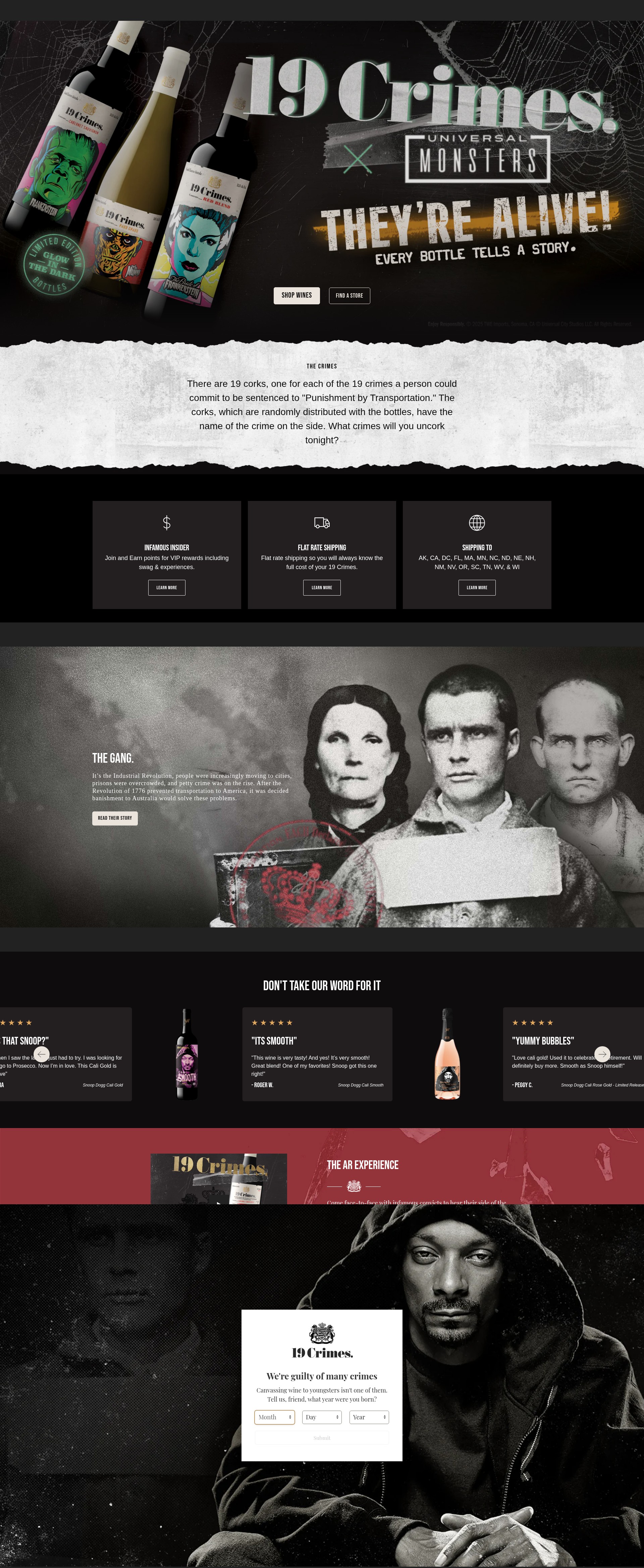 Screenshot of 19crimes.com