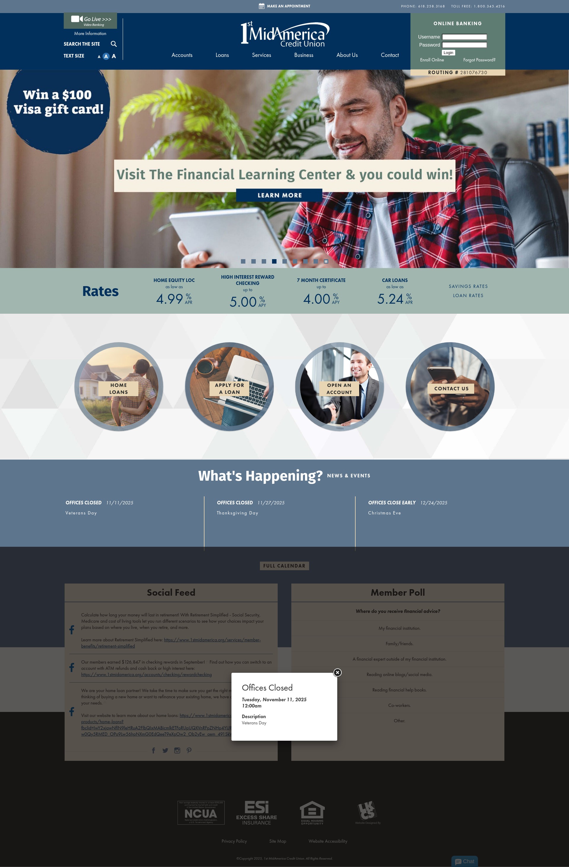 Screenshot of 1stmidamerica.org