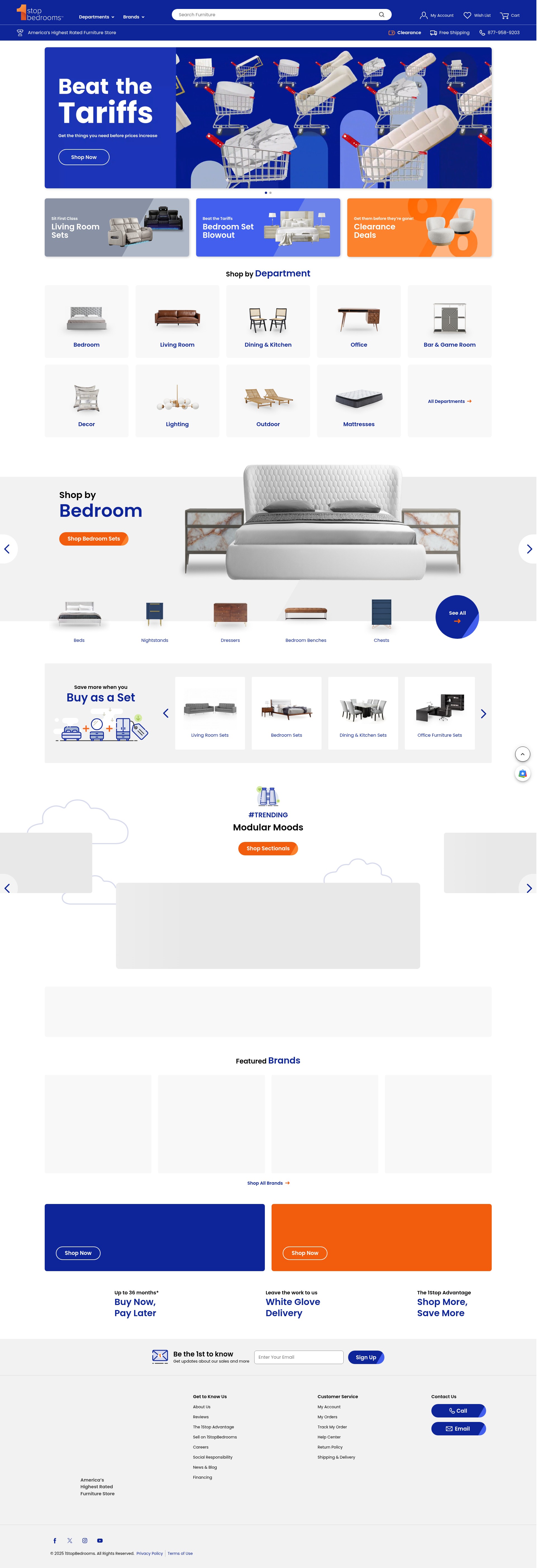 Screenshot of 1stopbedrooms.com
