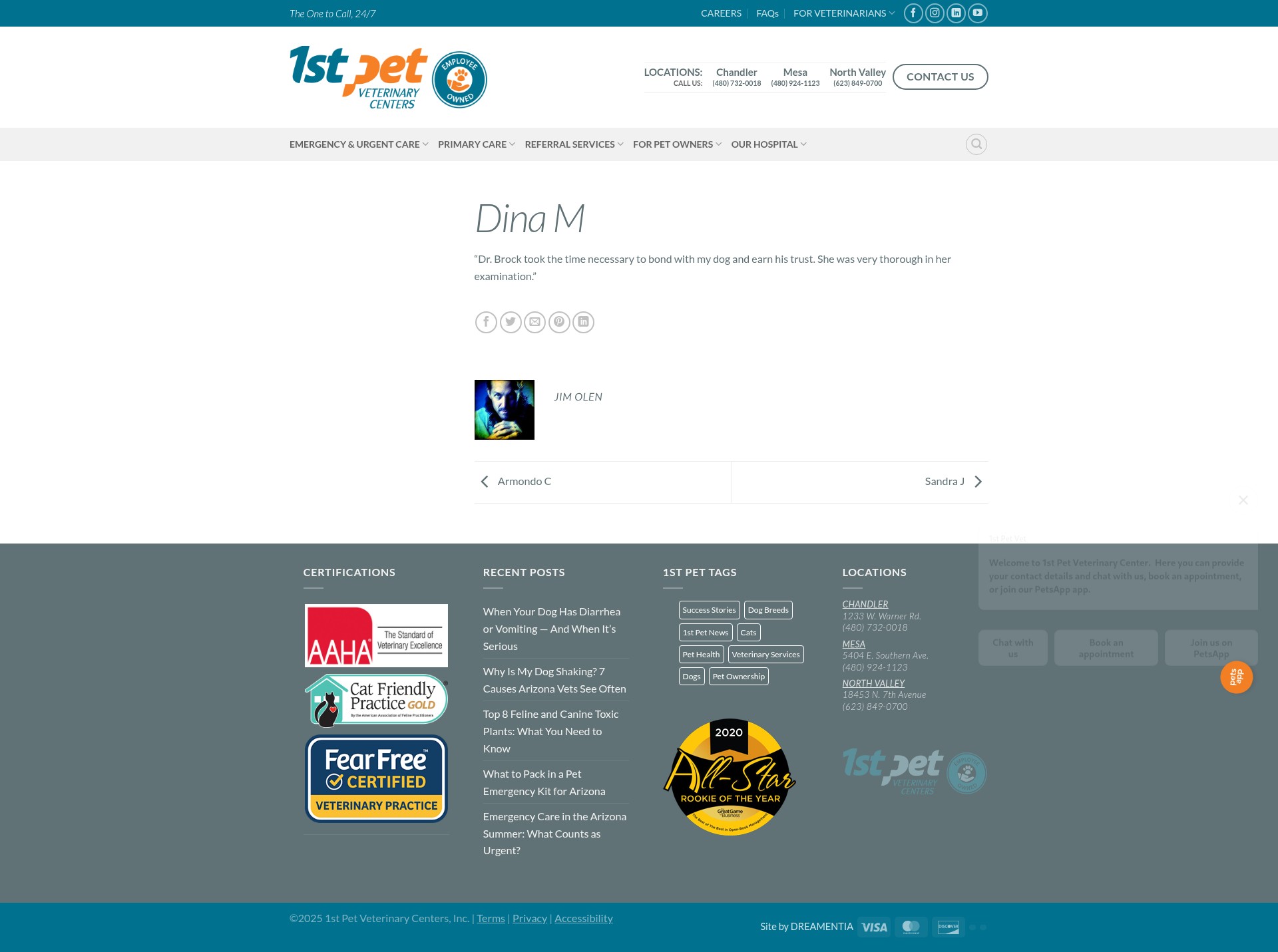Screenshot of 1stpetvet.com