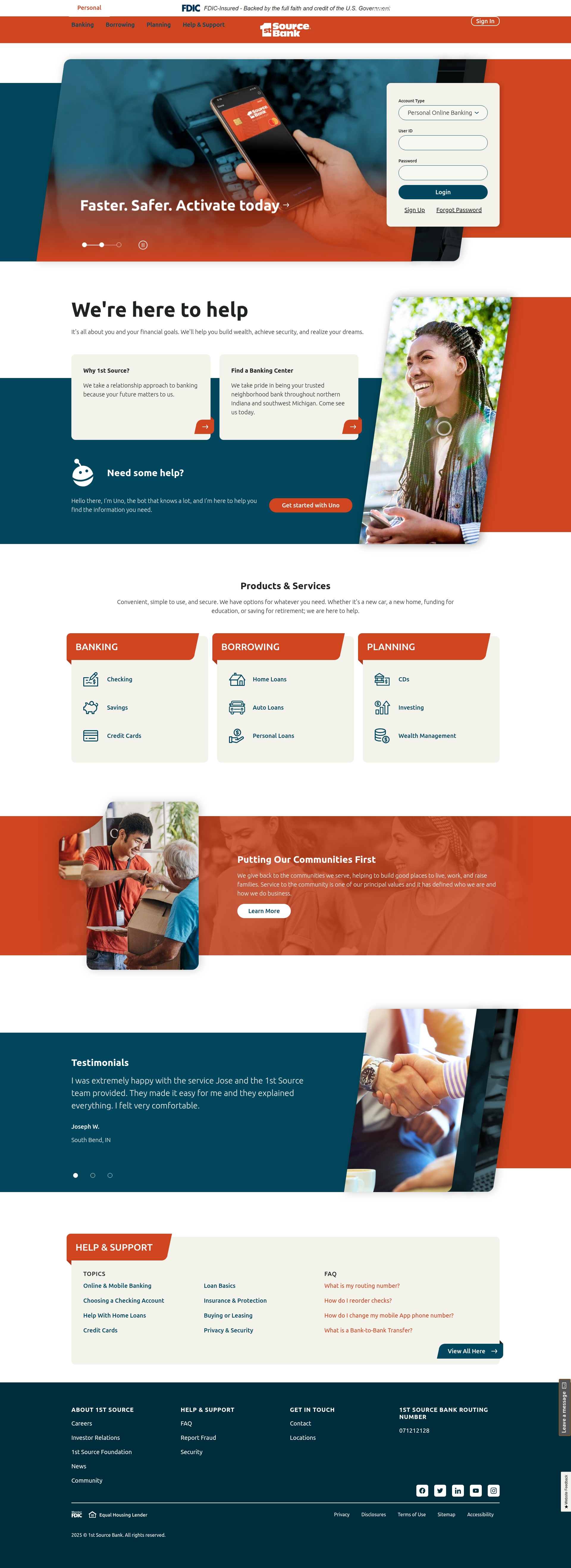 Screenshot of 1stsource.com