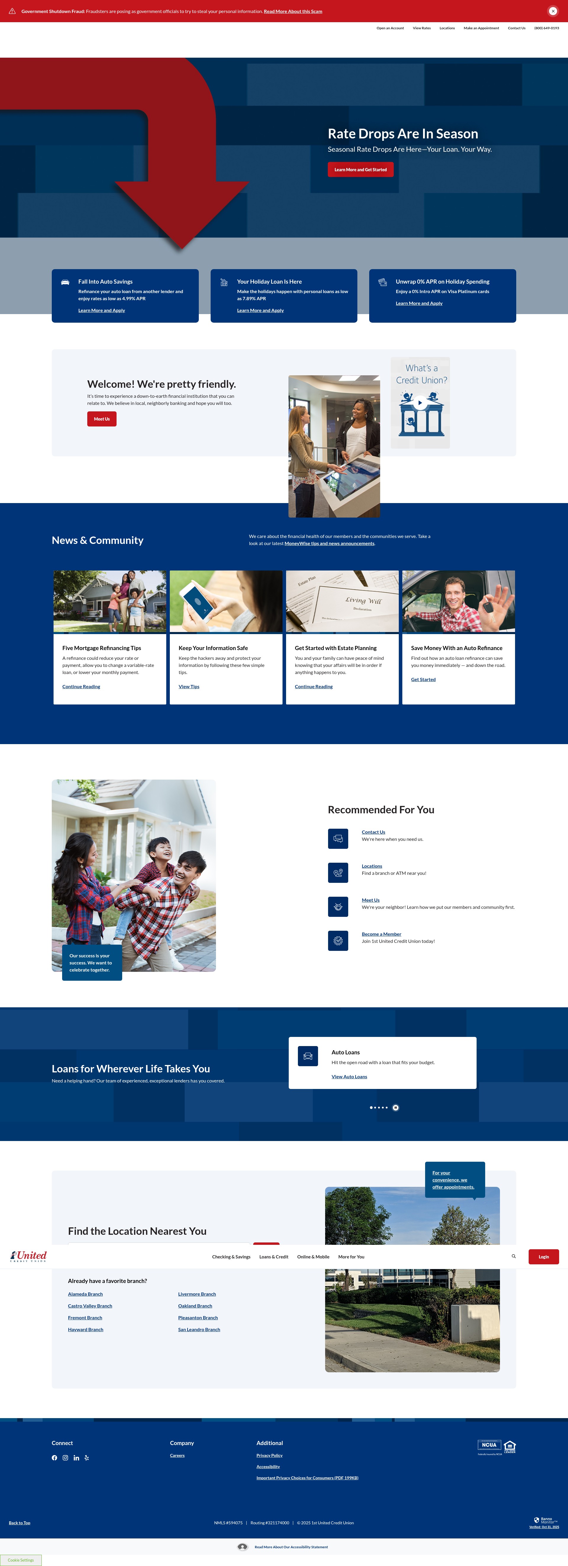 Screenshot of 1stunitedcu.org