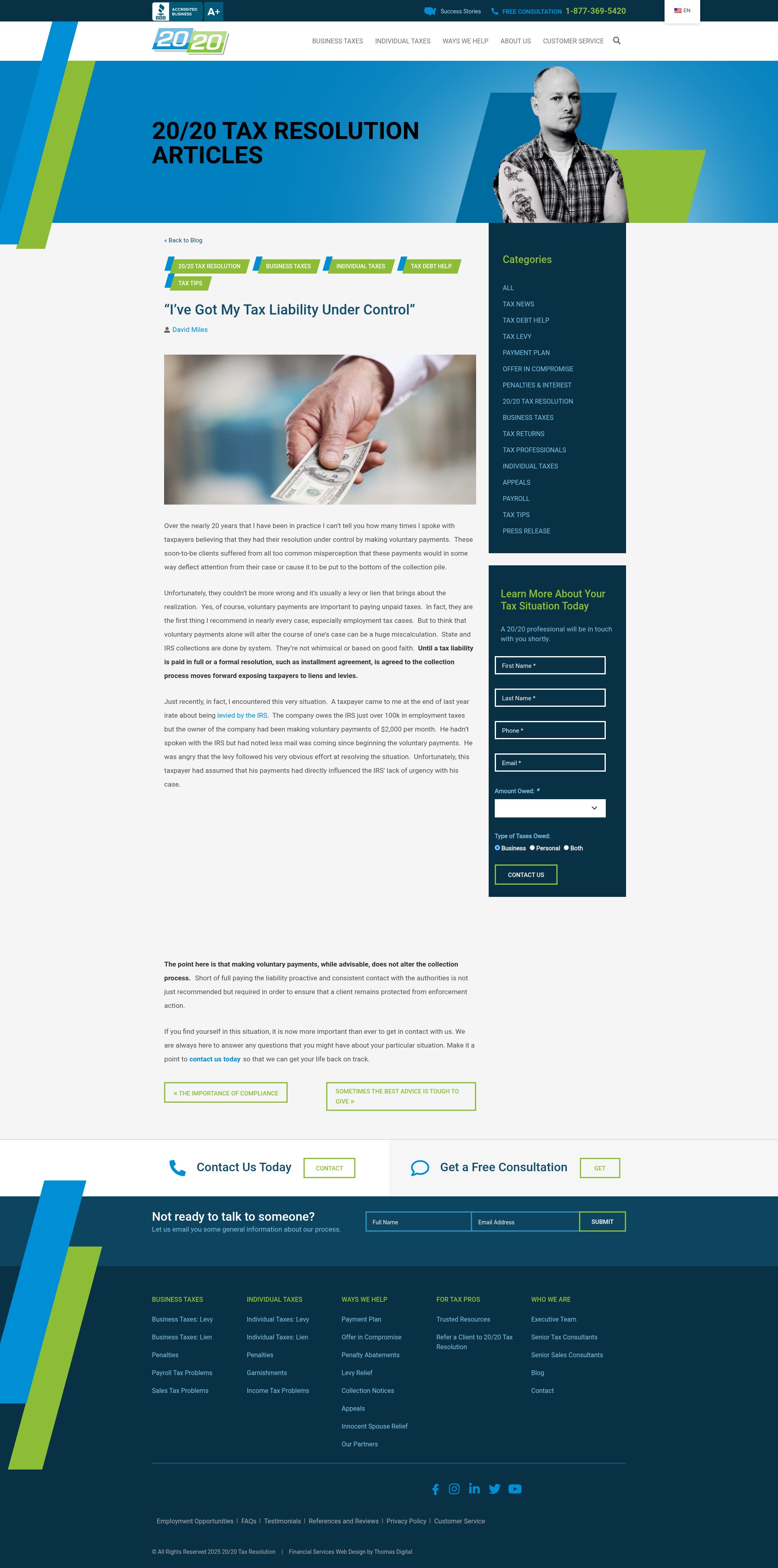 Screenshot of 2020taxresolution.com