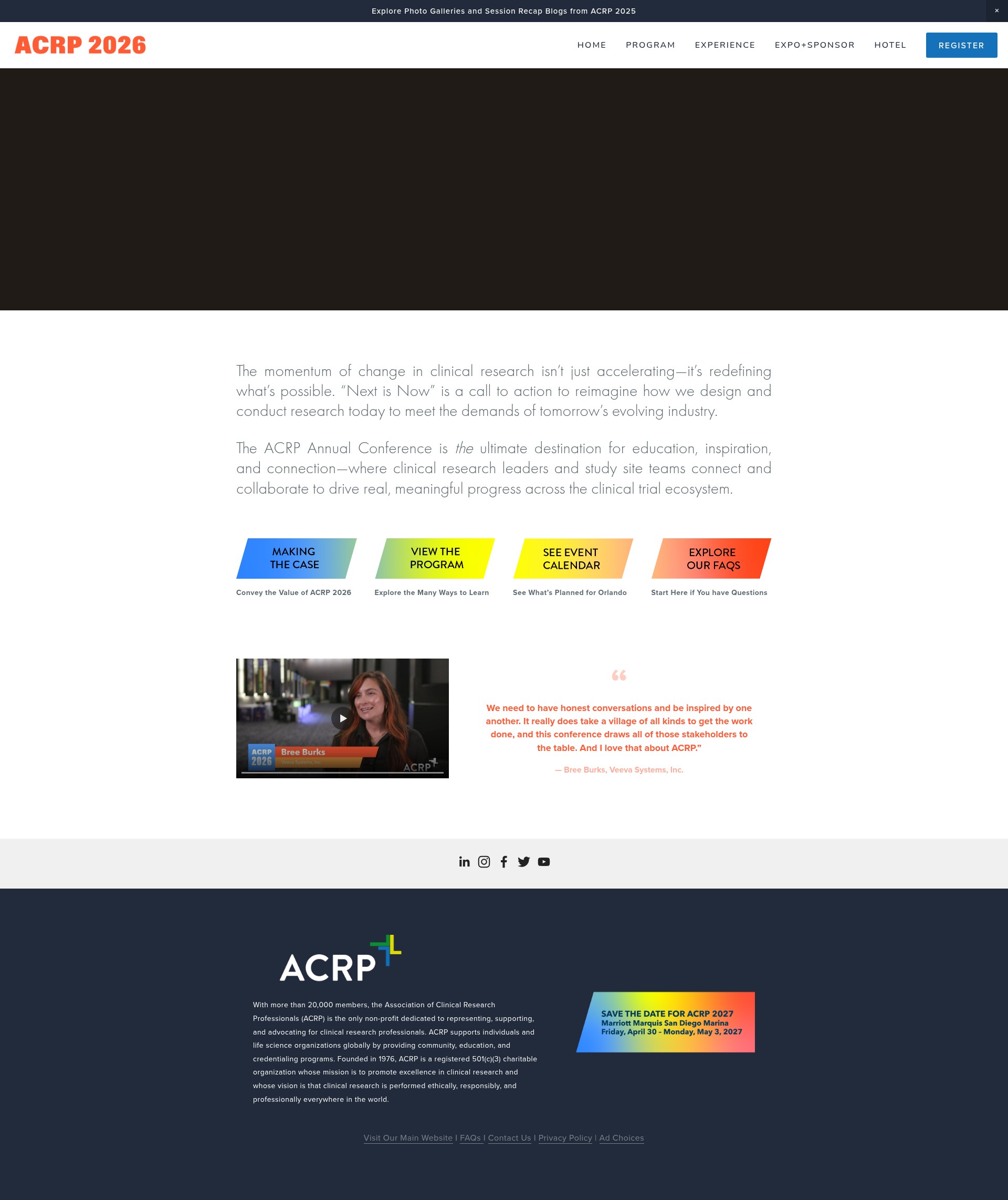 Screenshot of 2026.acrpnet.org