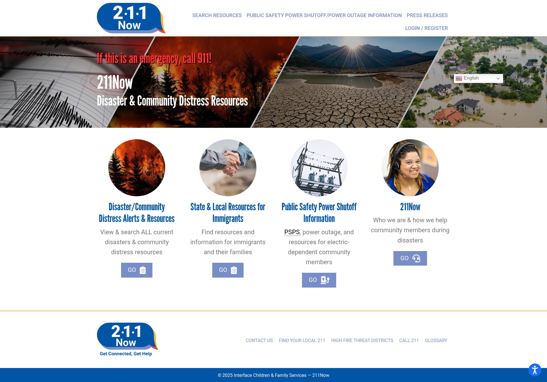 Screenshot of 211now.com