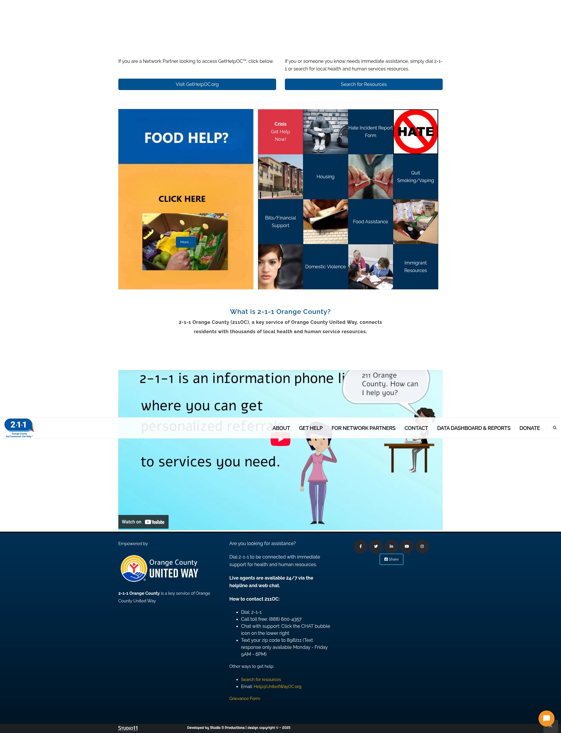 Screenshot of 211oc.org