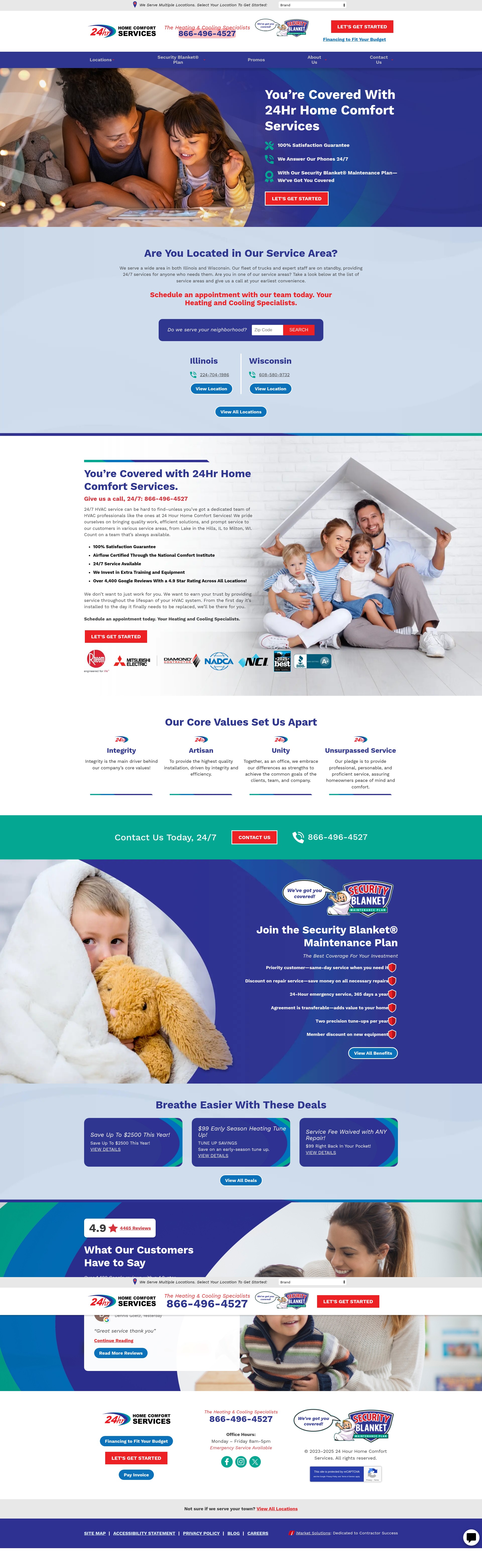 Screenshot of 24hrhcs.com