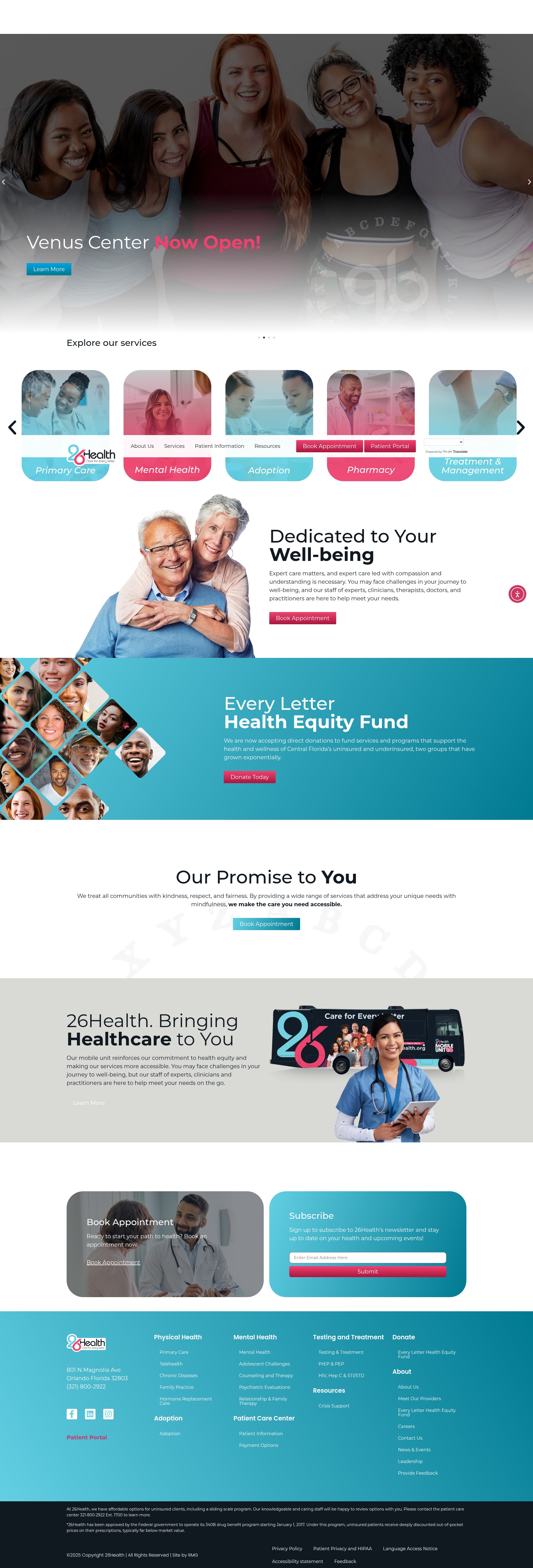Screenshot of 26health.org