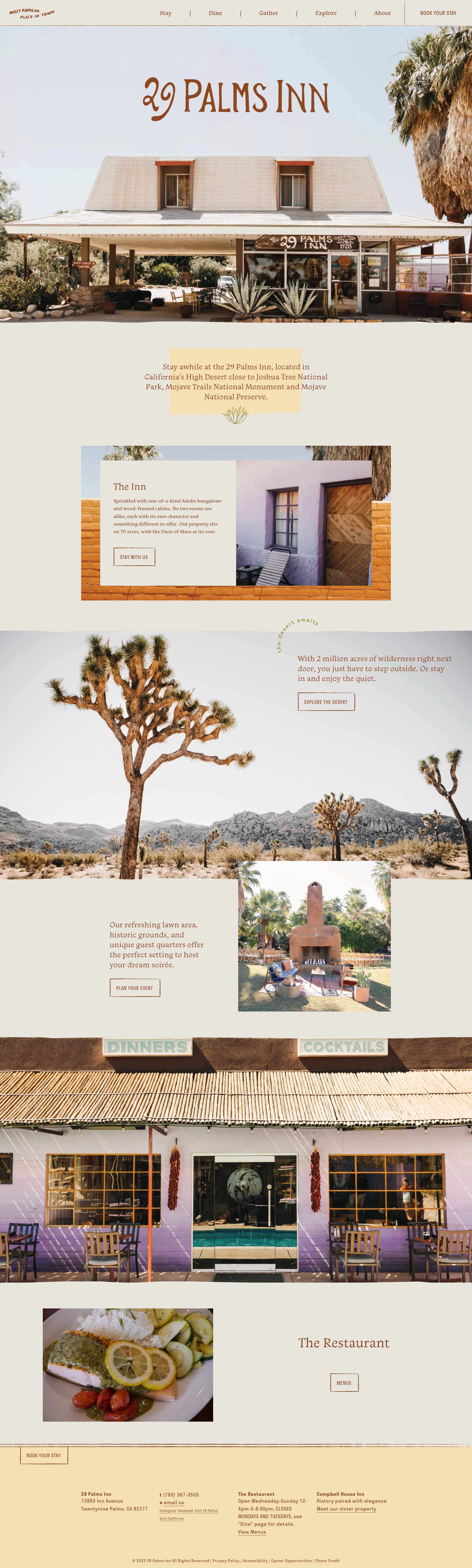 Screenshot of 29palmsinn.com