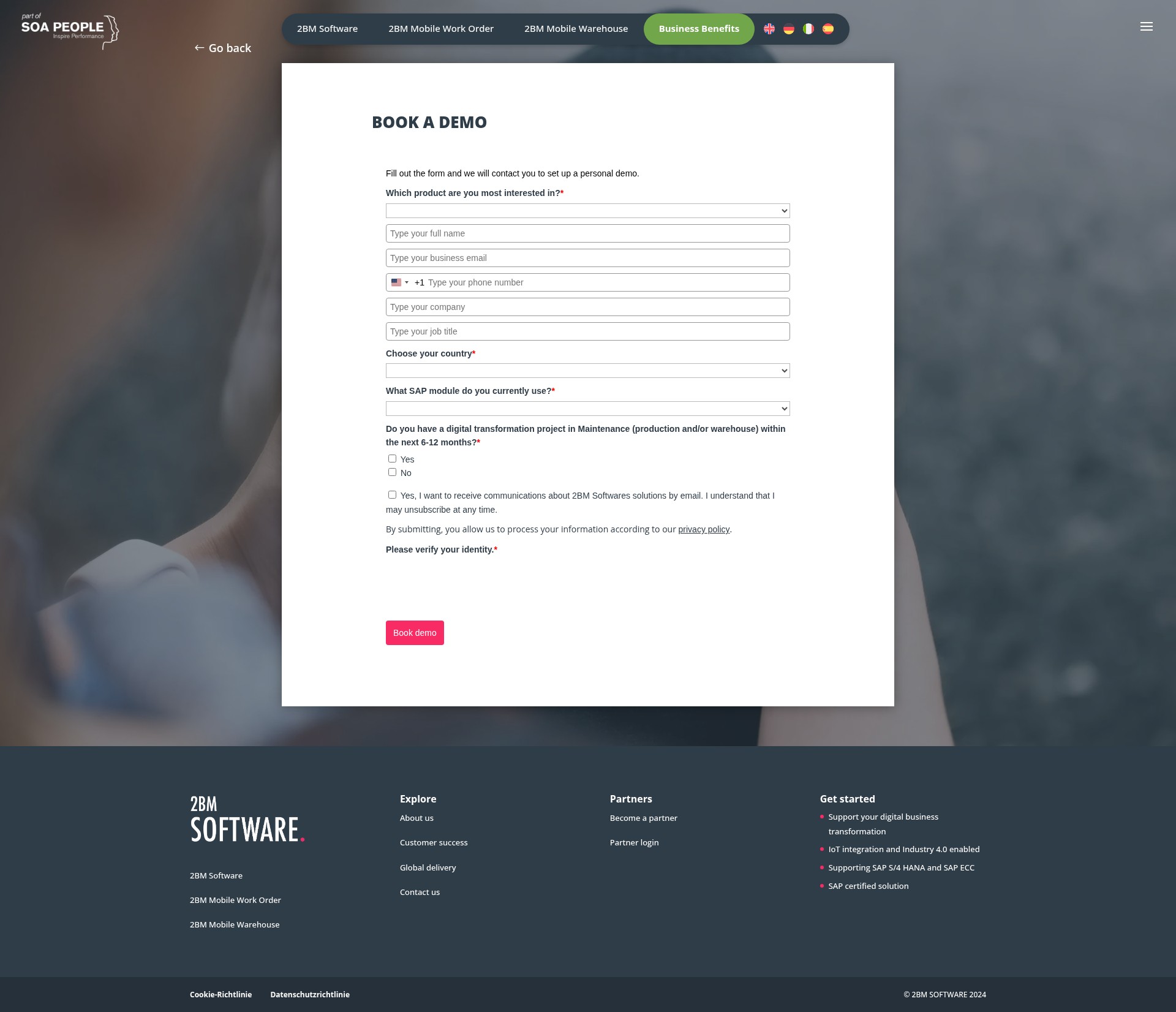 Screenshot of 2bmsoftware.com