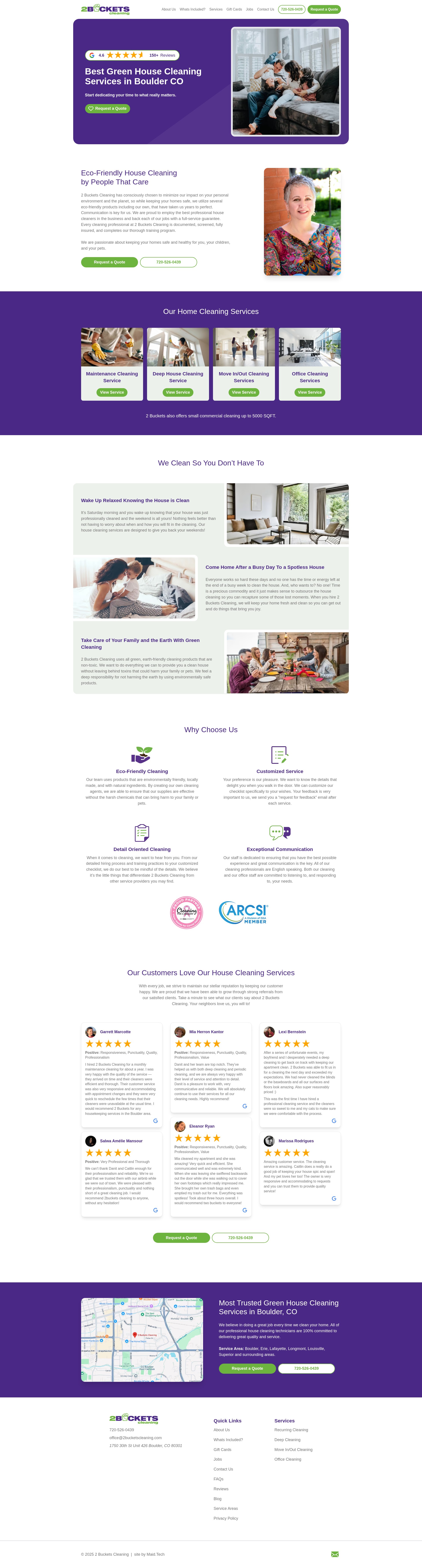 Screenshot of 2bucketscleaning.com