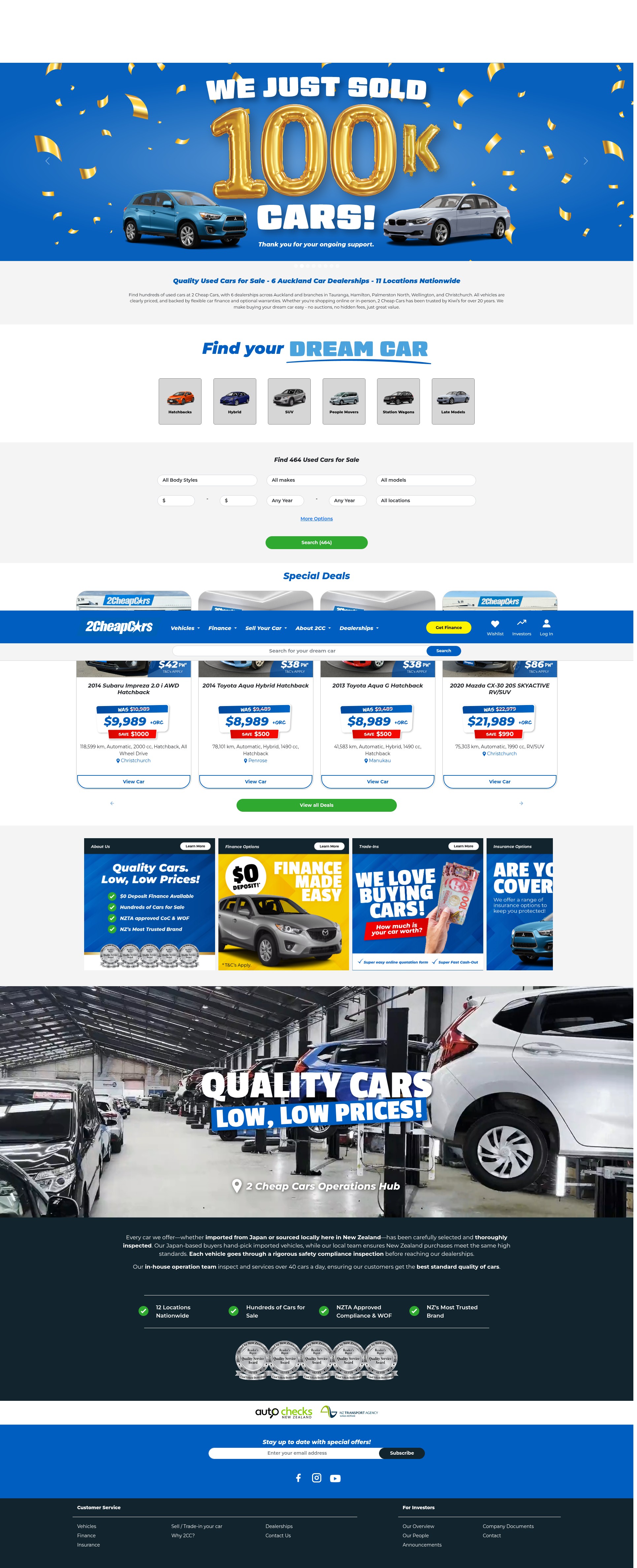 Screenshot of 2cheapcars.co.nz