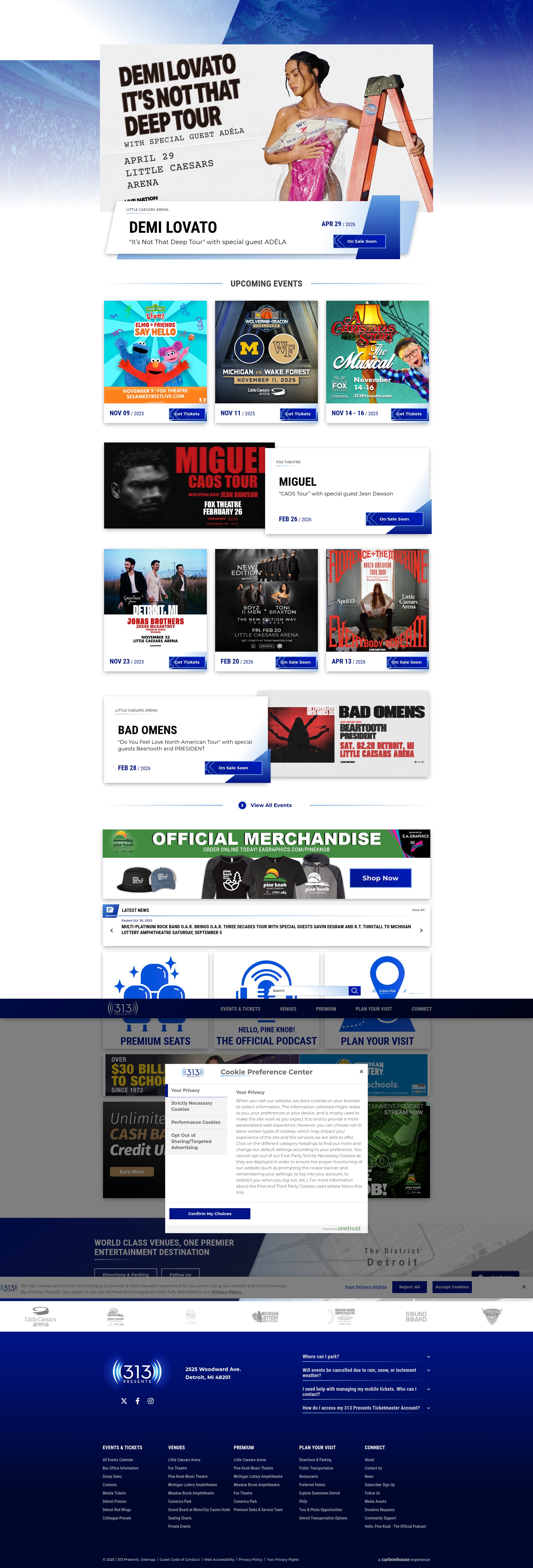 Screenshot of 313presents.com