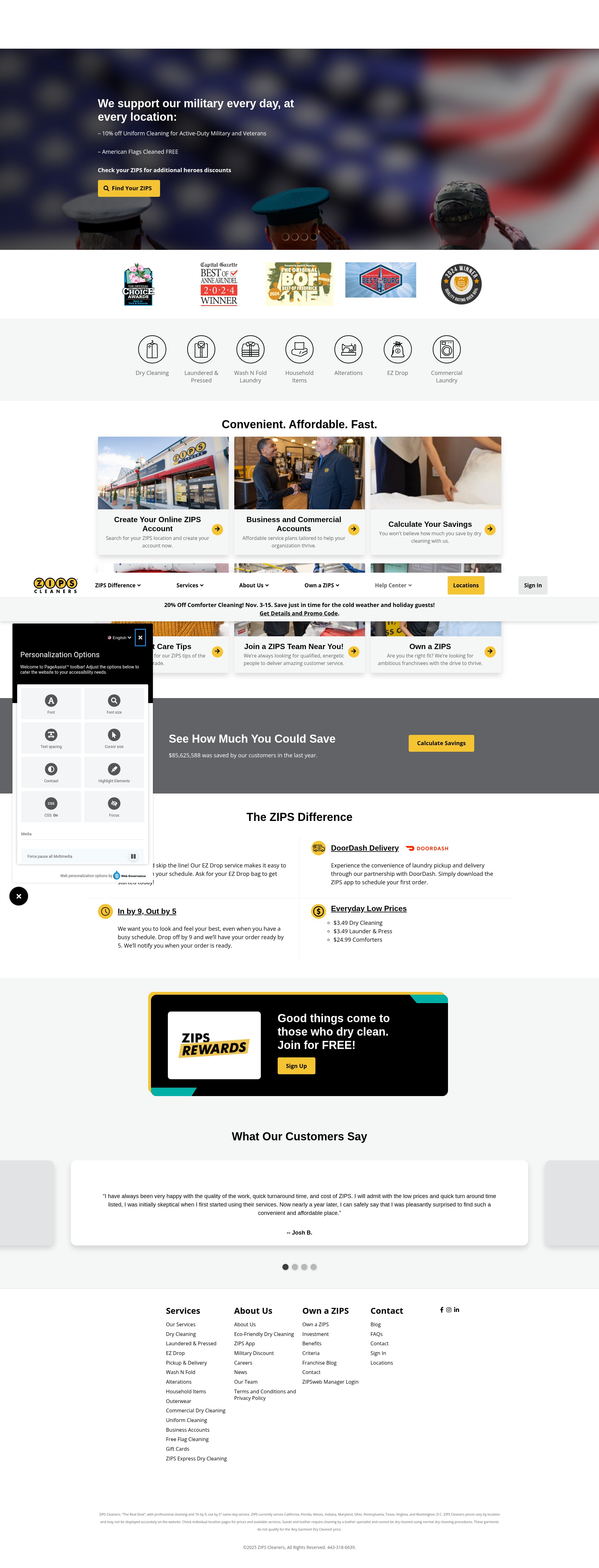 Screenshot of 321zips.com