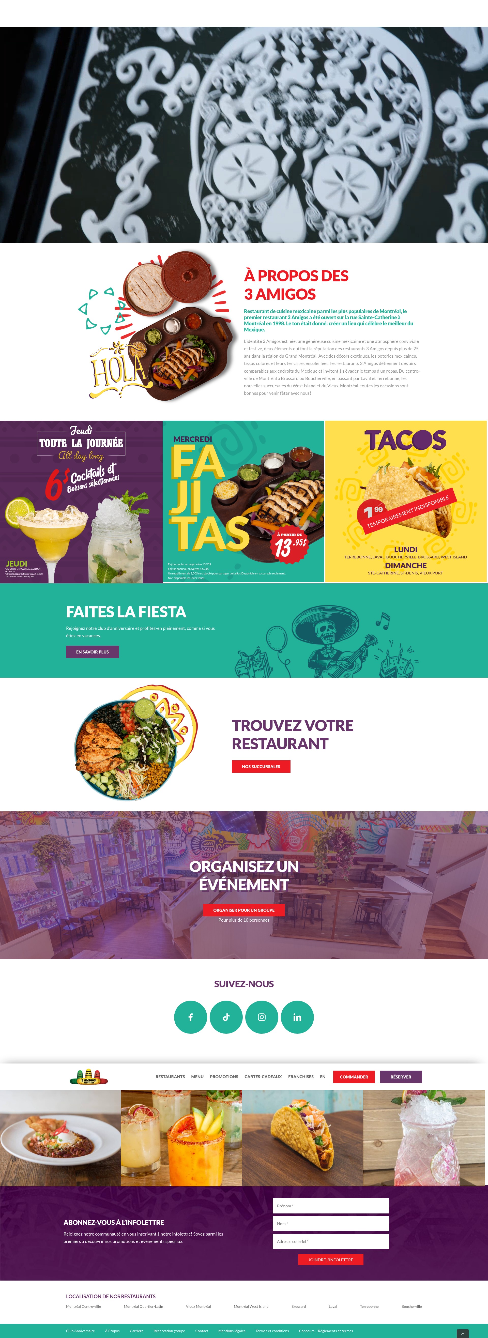 Screenshot of 3amigosrestaurants.com