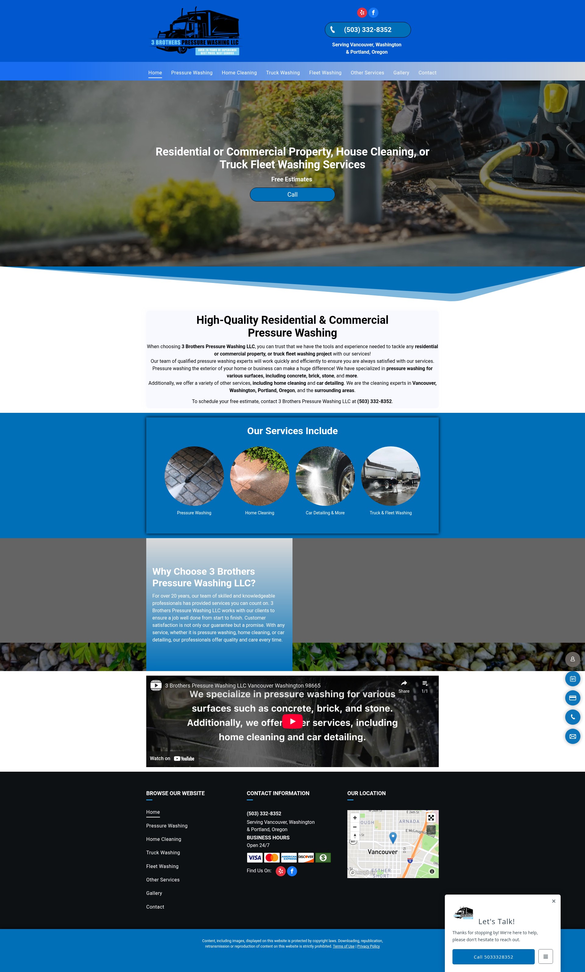 Screenshot of 3brotherspressurewashingllc.com