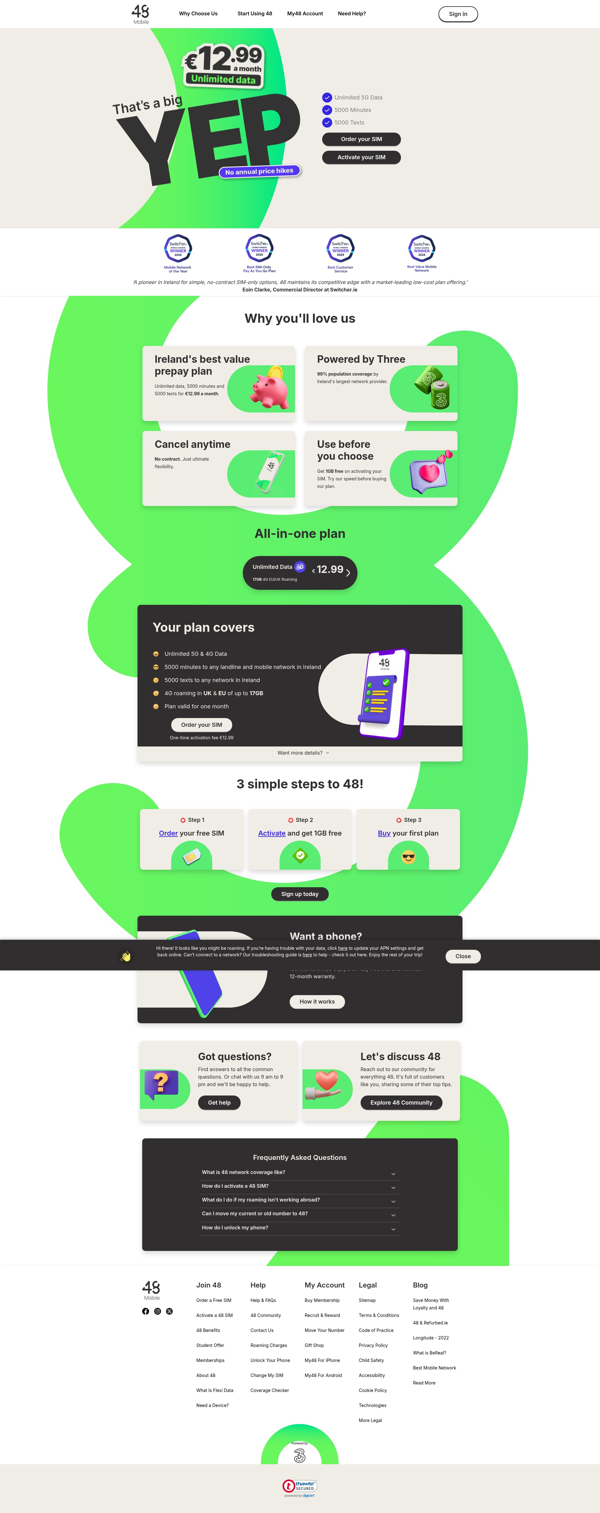 Screenshot of 48.ie