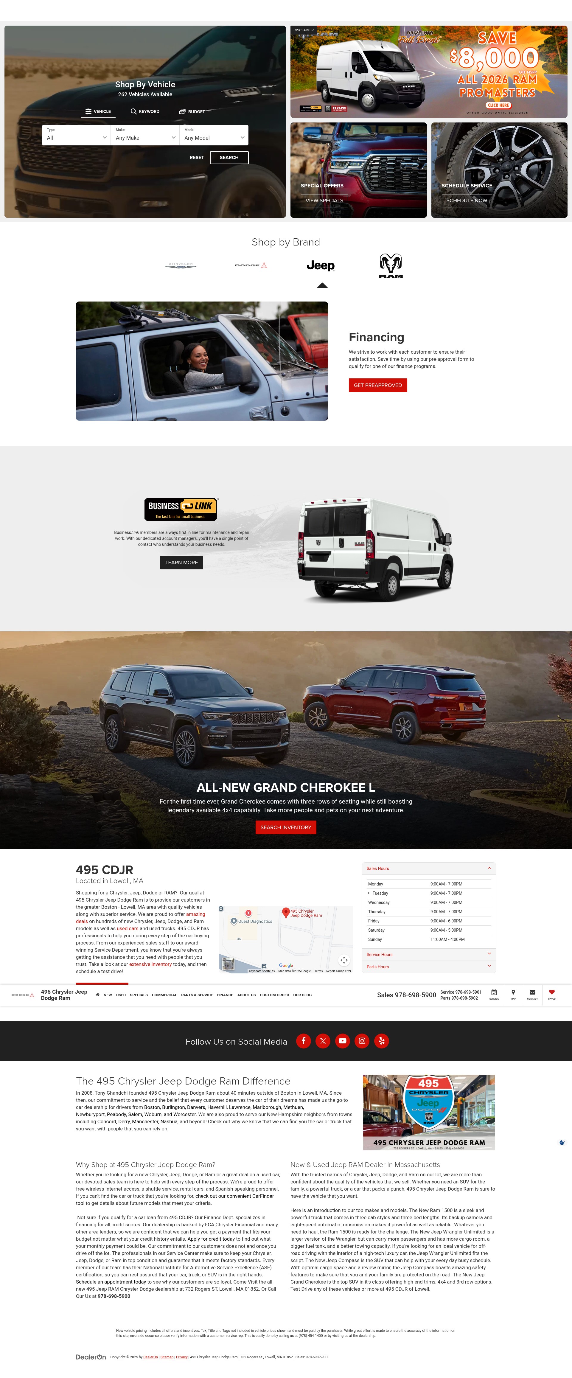 Screenshot of 495chryslerjeepdodge.net