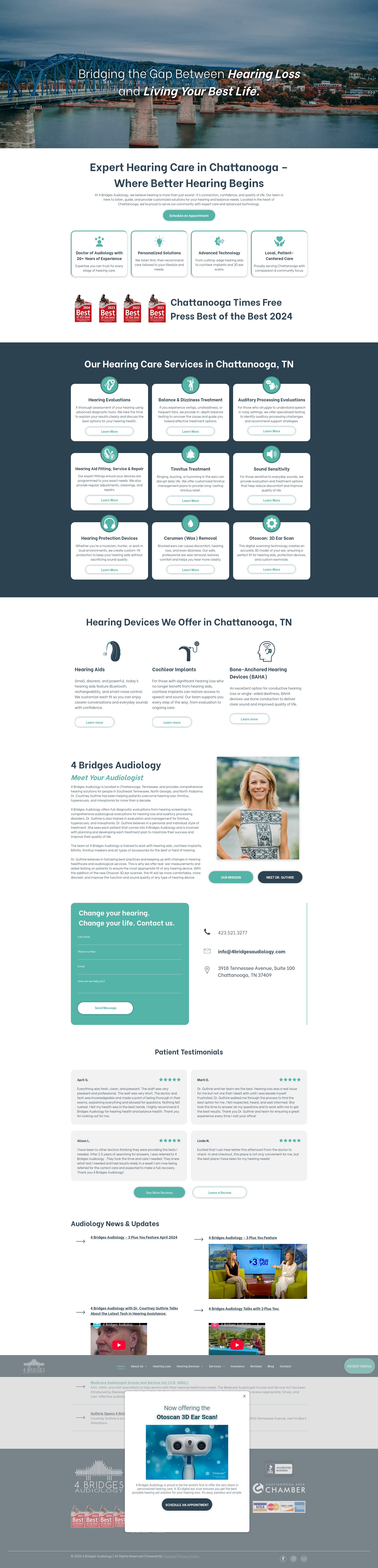 Screenshot of 4bridgesaudiology.com