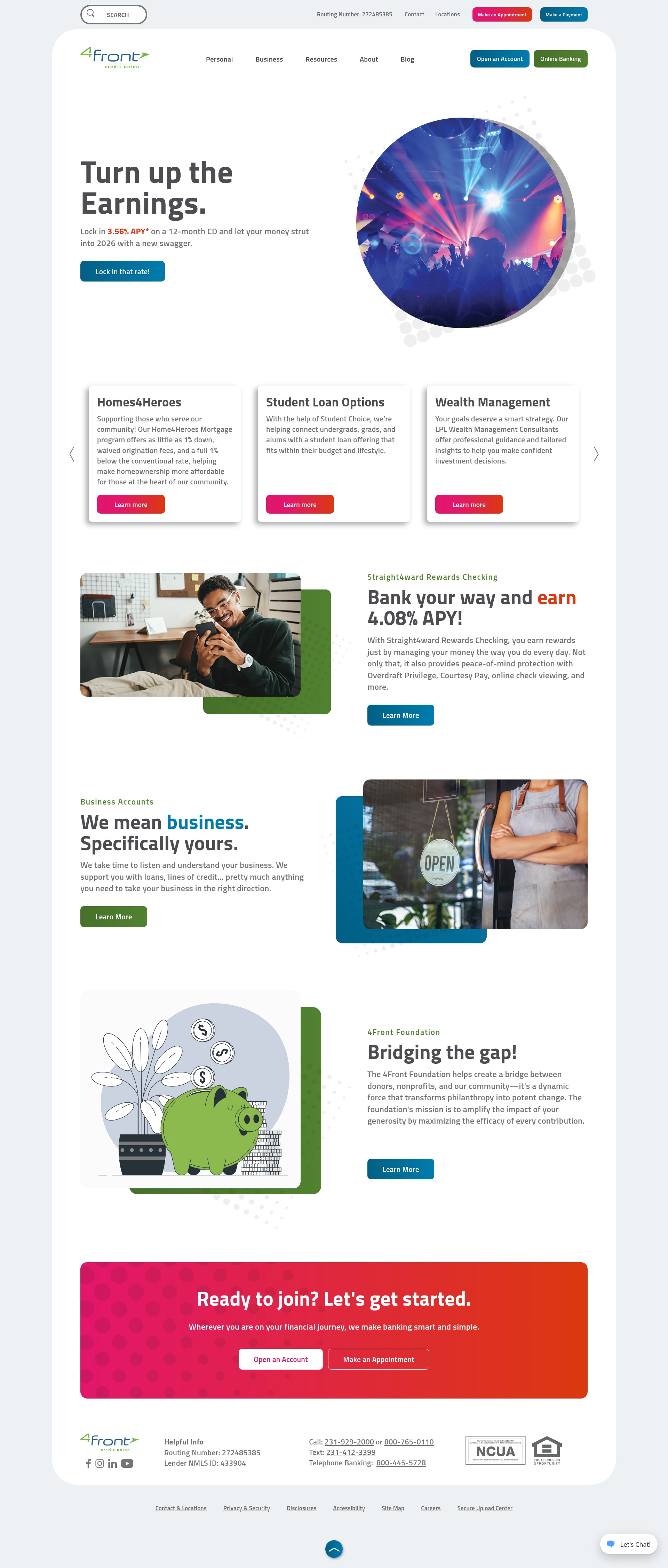 Screenshot of 4frontcu.com