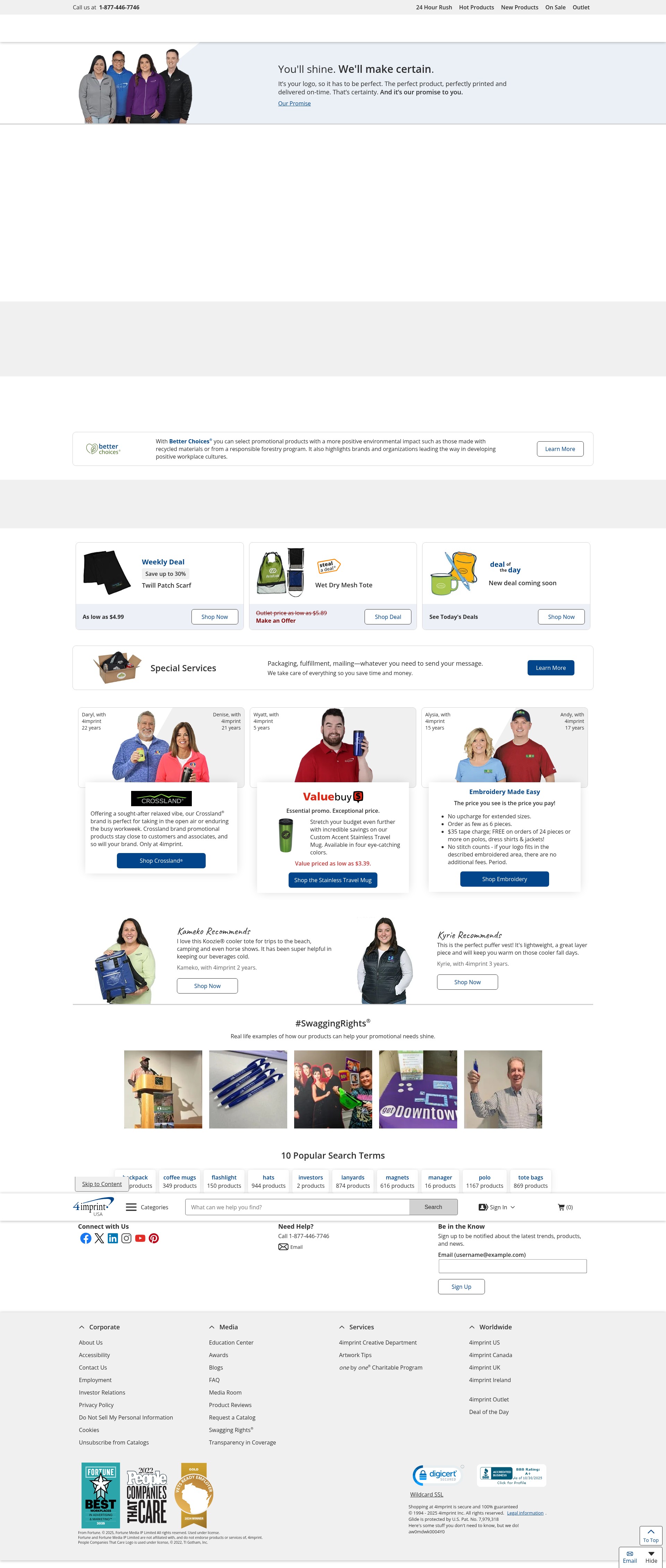 Screenshot of 4imprint.com