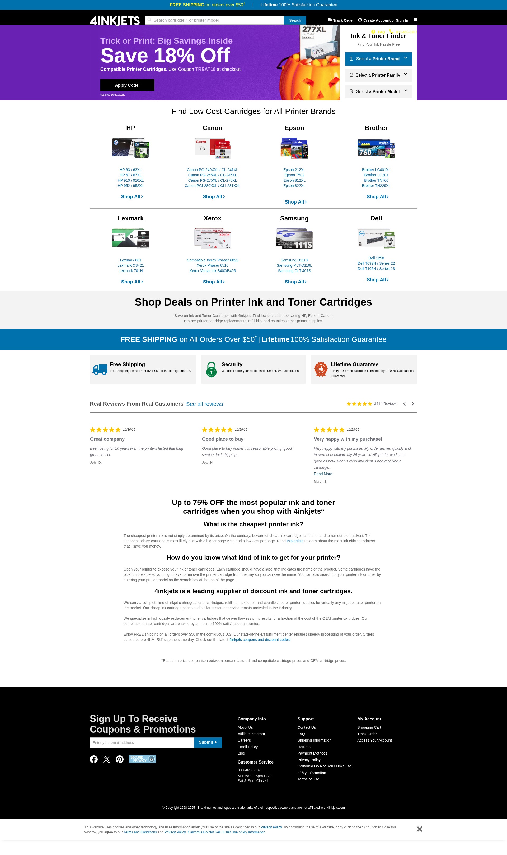 Screenshot of 4inkjets.com