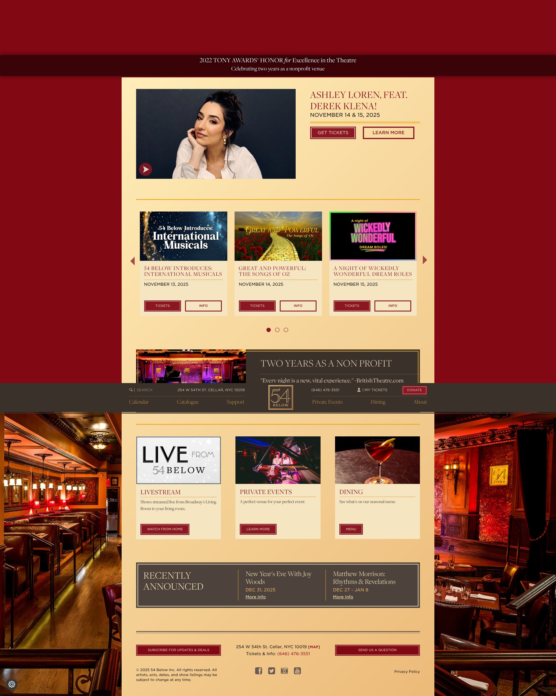 Screenshot of 54below.org