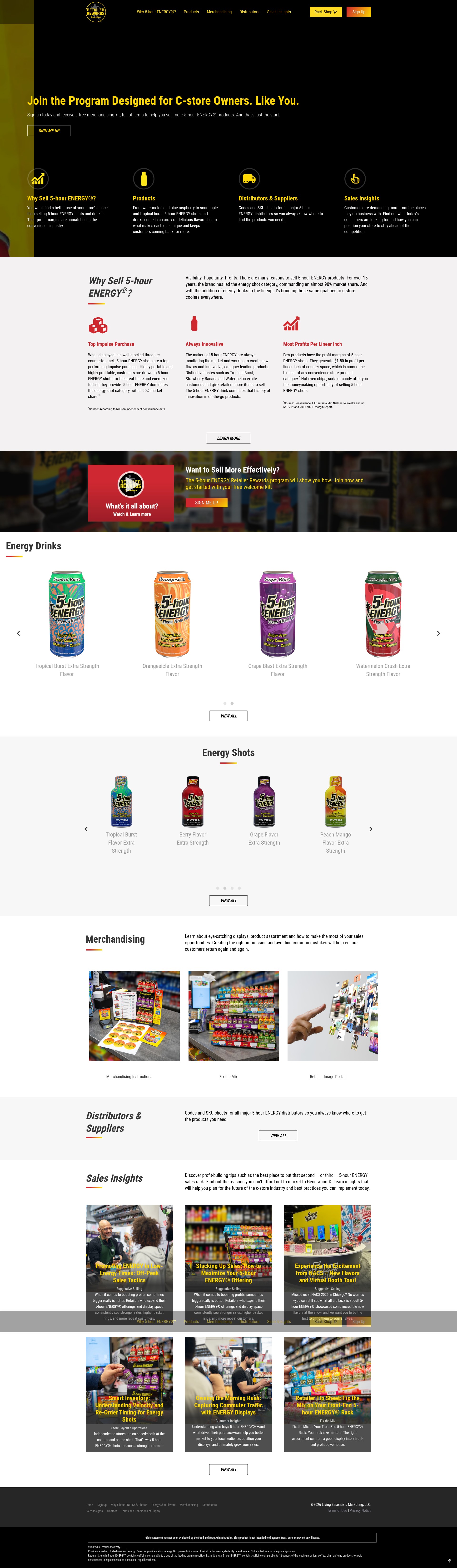 Screenshot of 5hourenergyretailer.com