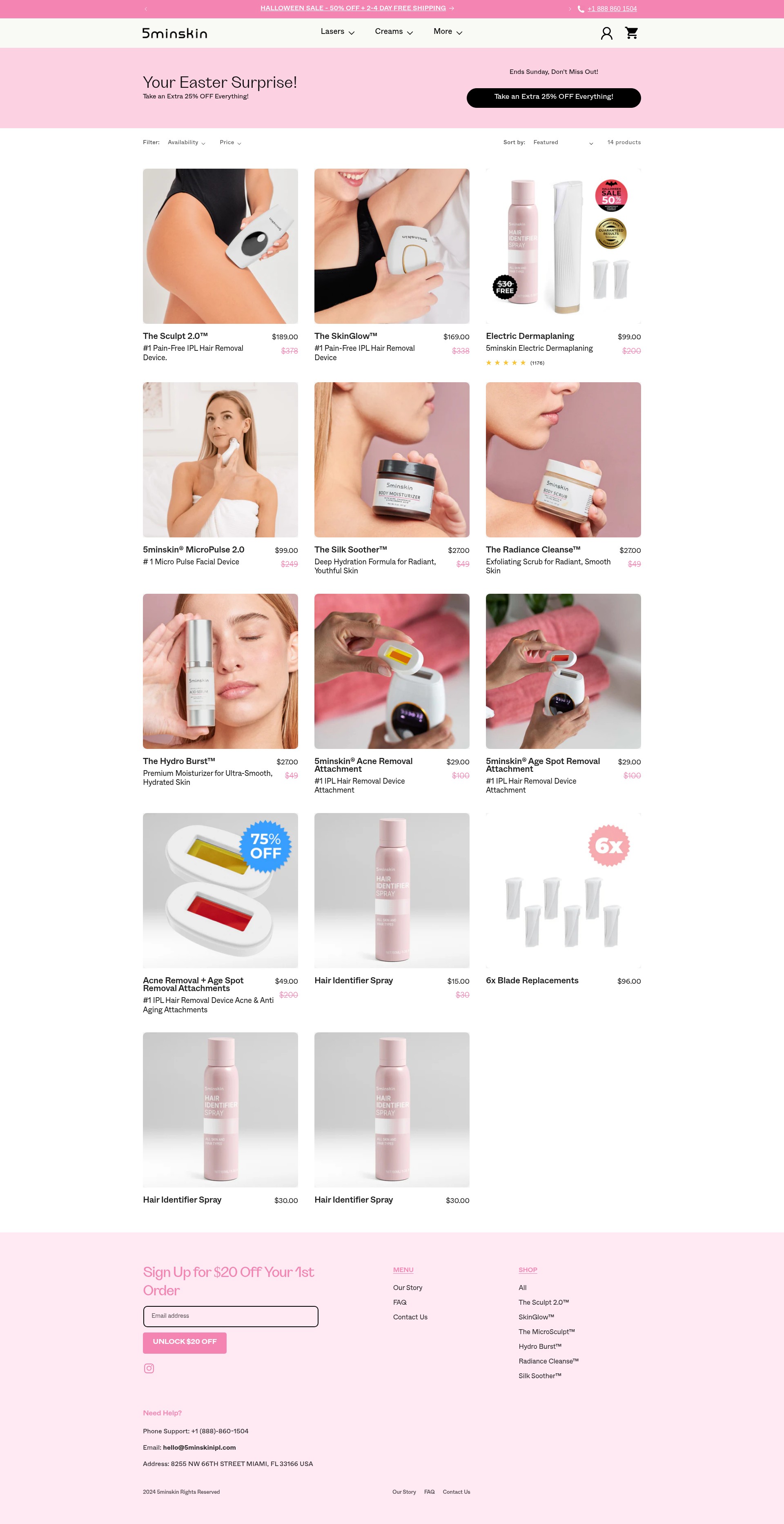 Screenshot of 5minskin.com