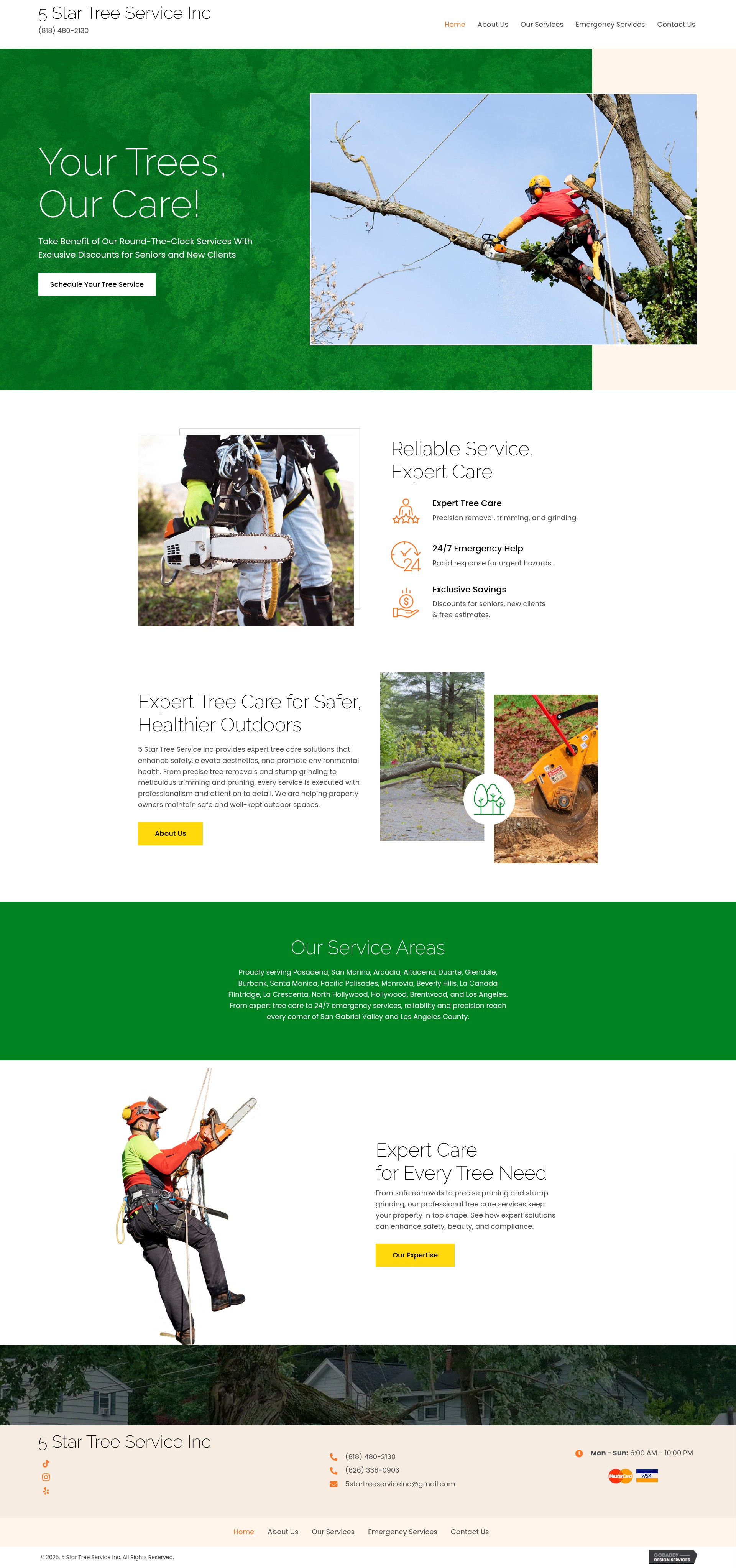 Screenshot of 5startreeserviceinc.com
